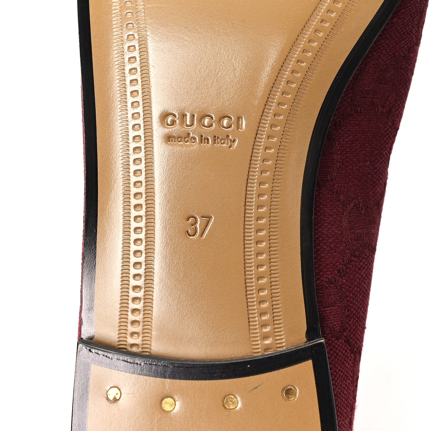 New Canvas GG Monogram Malaga Kid Horsebit Womens Jordaan Loafers 37 Rosso Ancora
