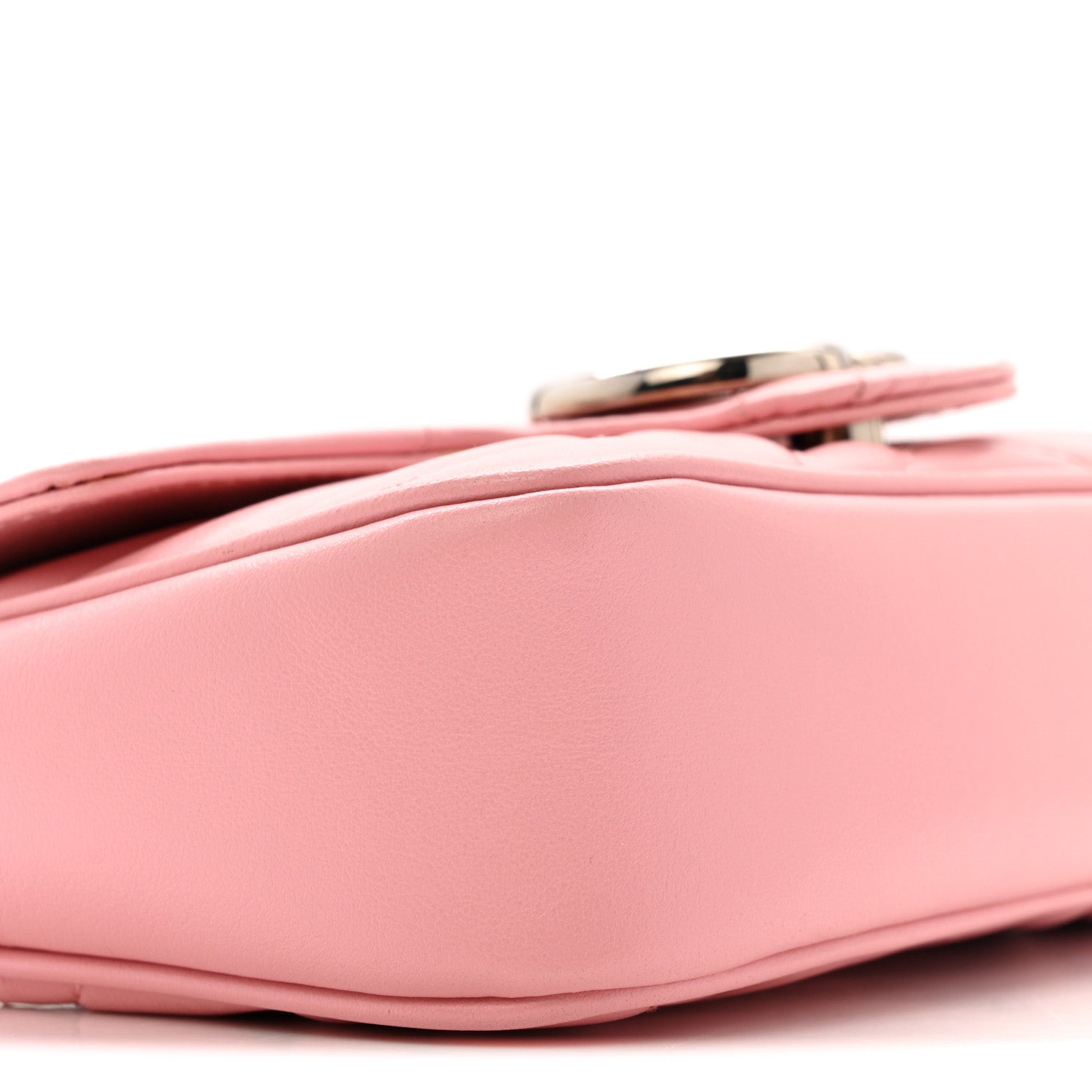 Calfskin Matelasse Super Mini GG Marmont Shoulder Bag Wild Rose