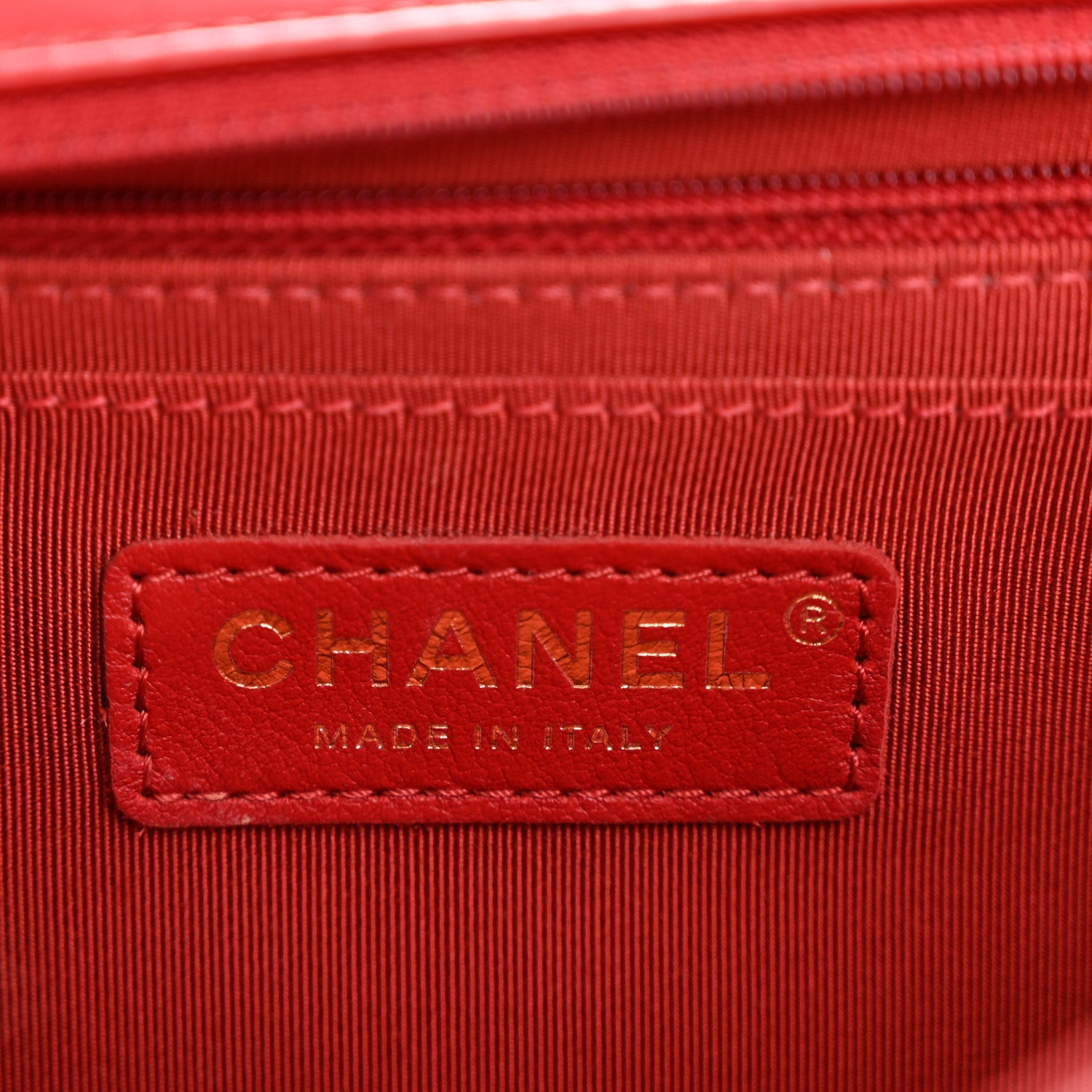 Calfskin Chevron Quilted Large Statement Flap Red