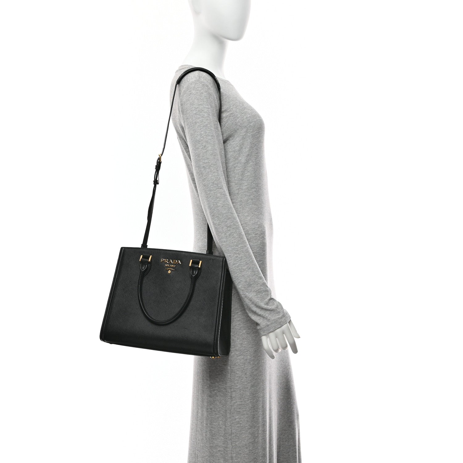 Saffiano Soft Calfskin Large Tote Black