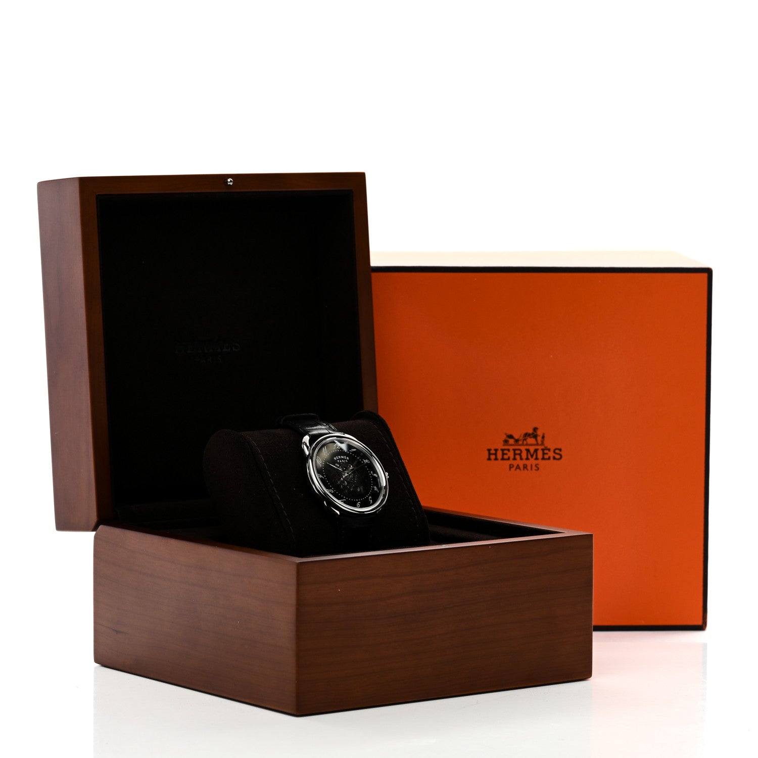 Stainless Steel Alligator 40mm Arceau Squelette Automatic Watch Noir