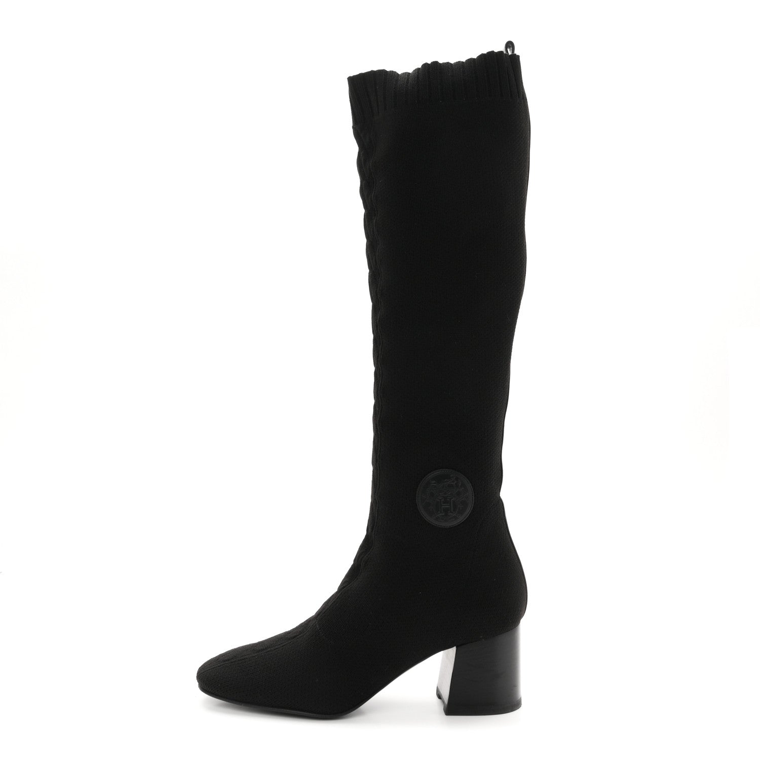 Knit Calfskin Fontaine 60 Boots 37 Black