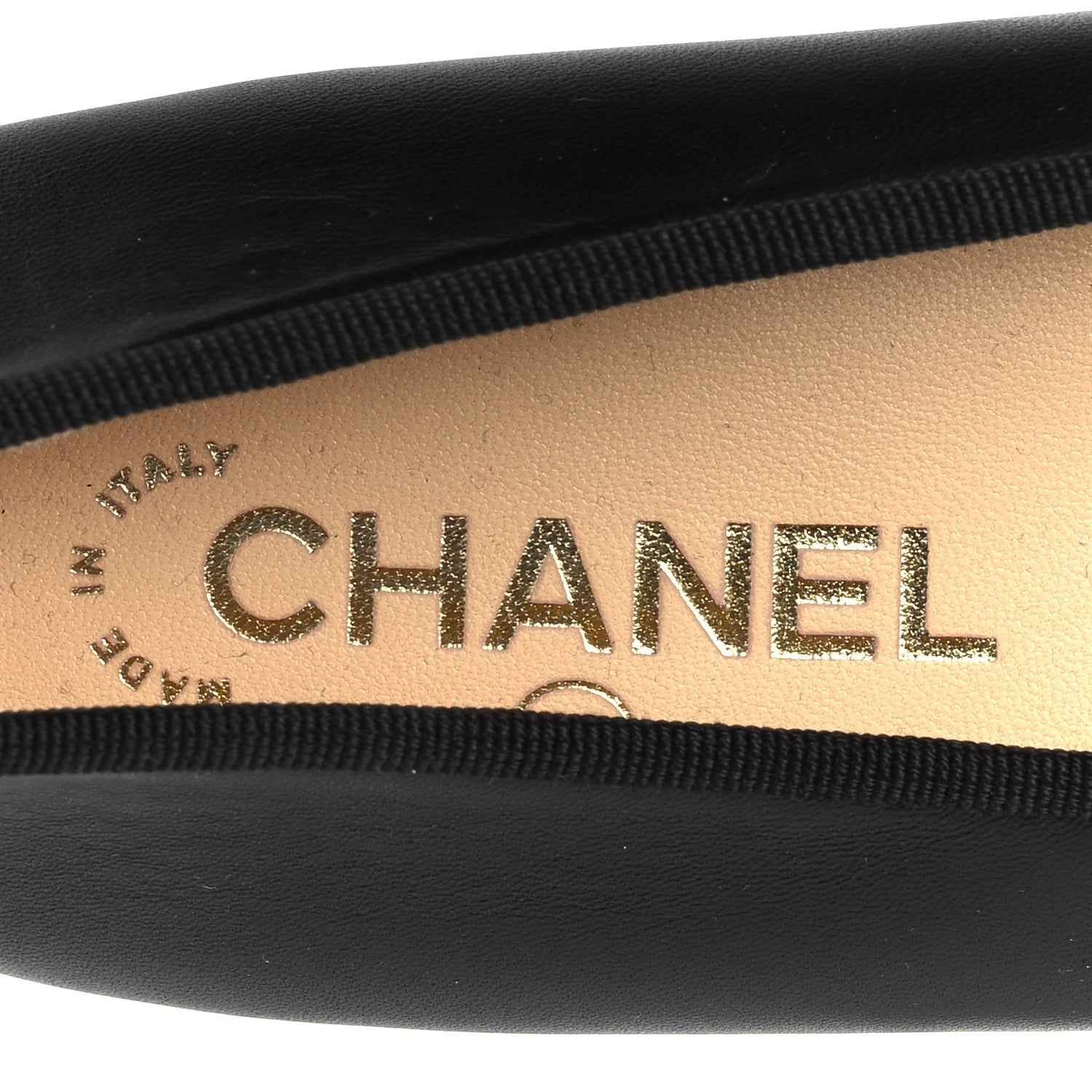 Lambskin Patent Cap Toe Ballerina Flats 38.5 Black
