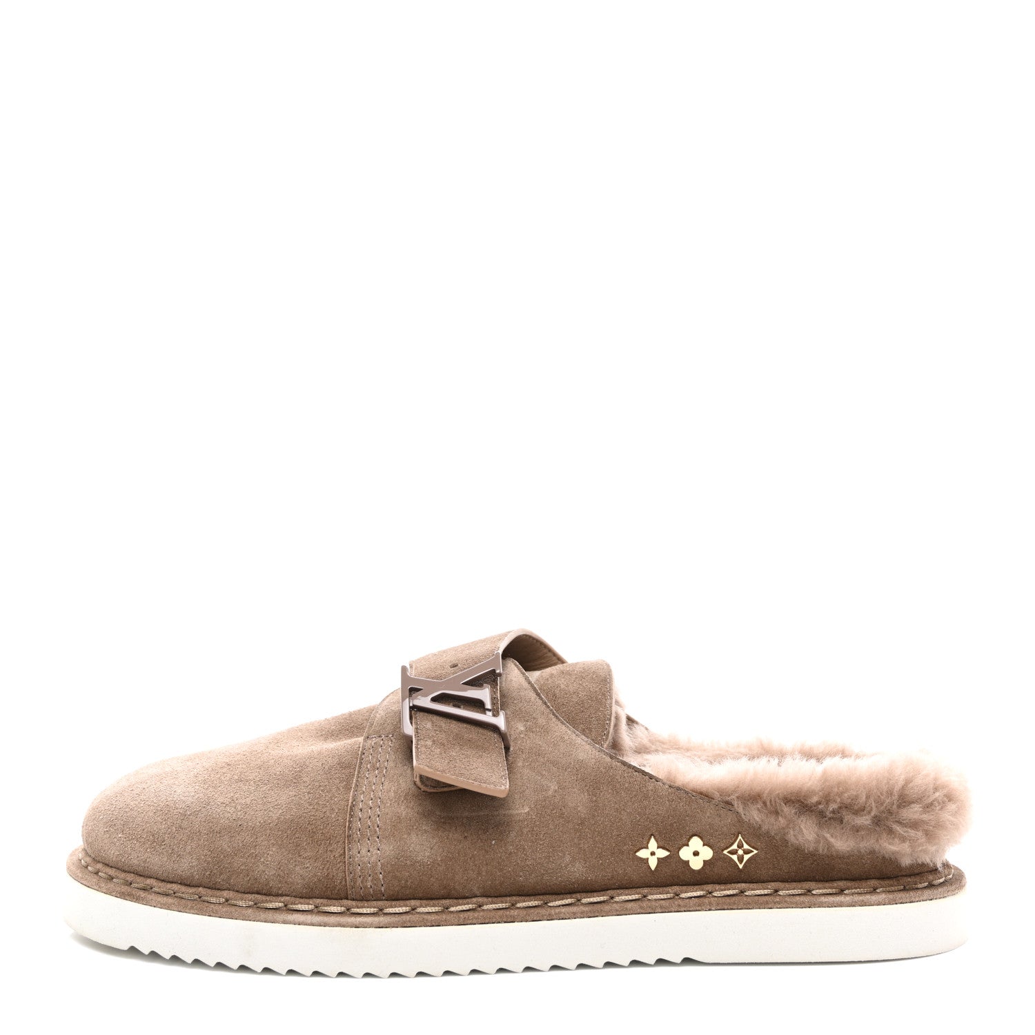 Monogram Fur LV Easy Mens Mules 9 Brown