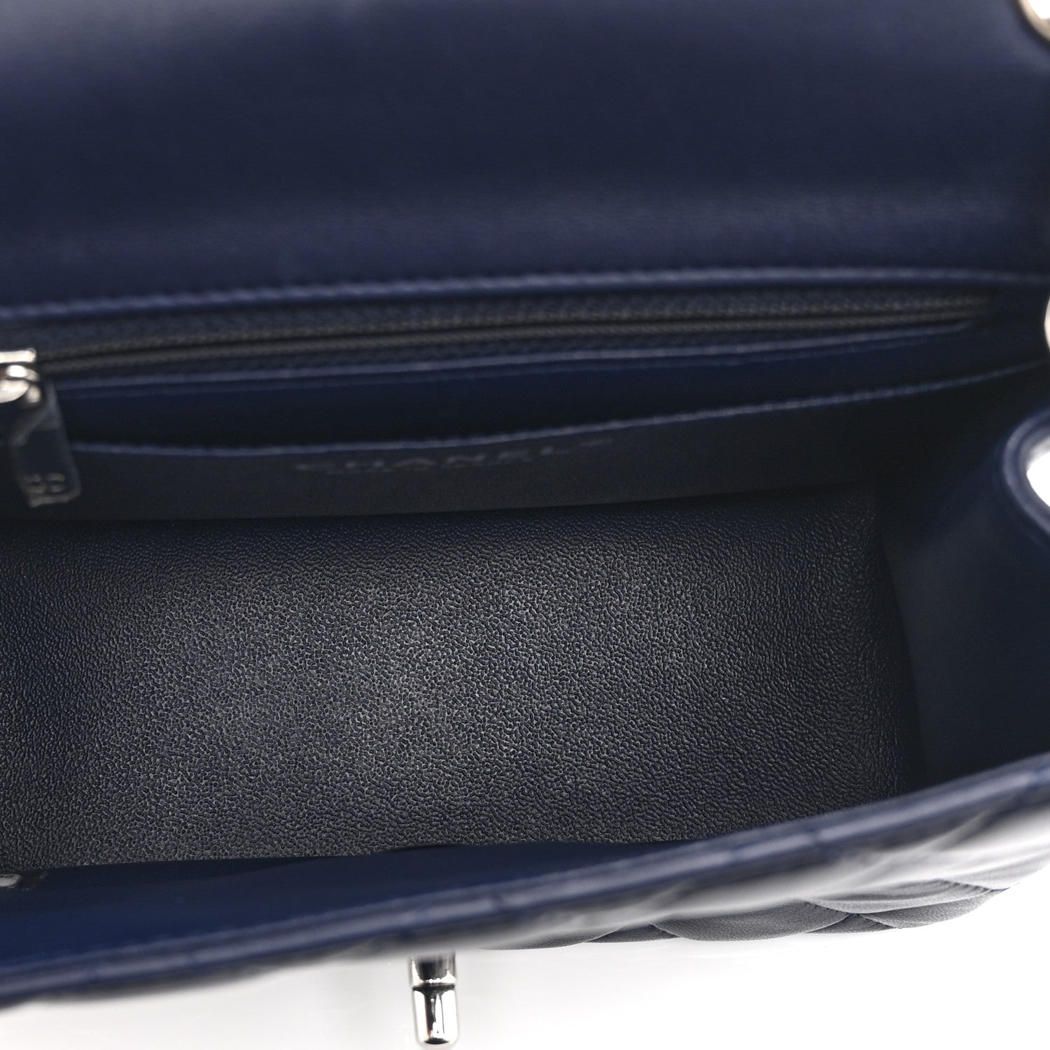 Lambskin Quilted Mini Square Flap Navy
