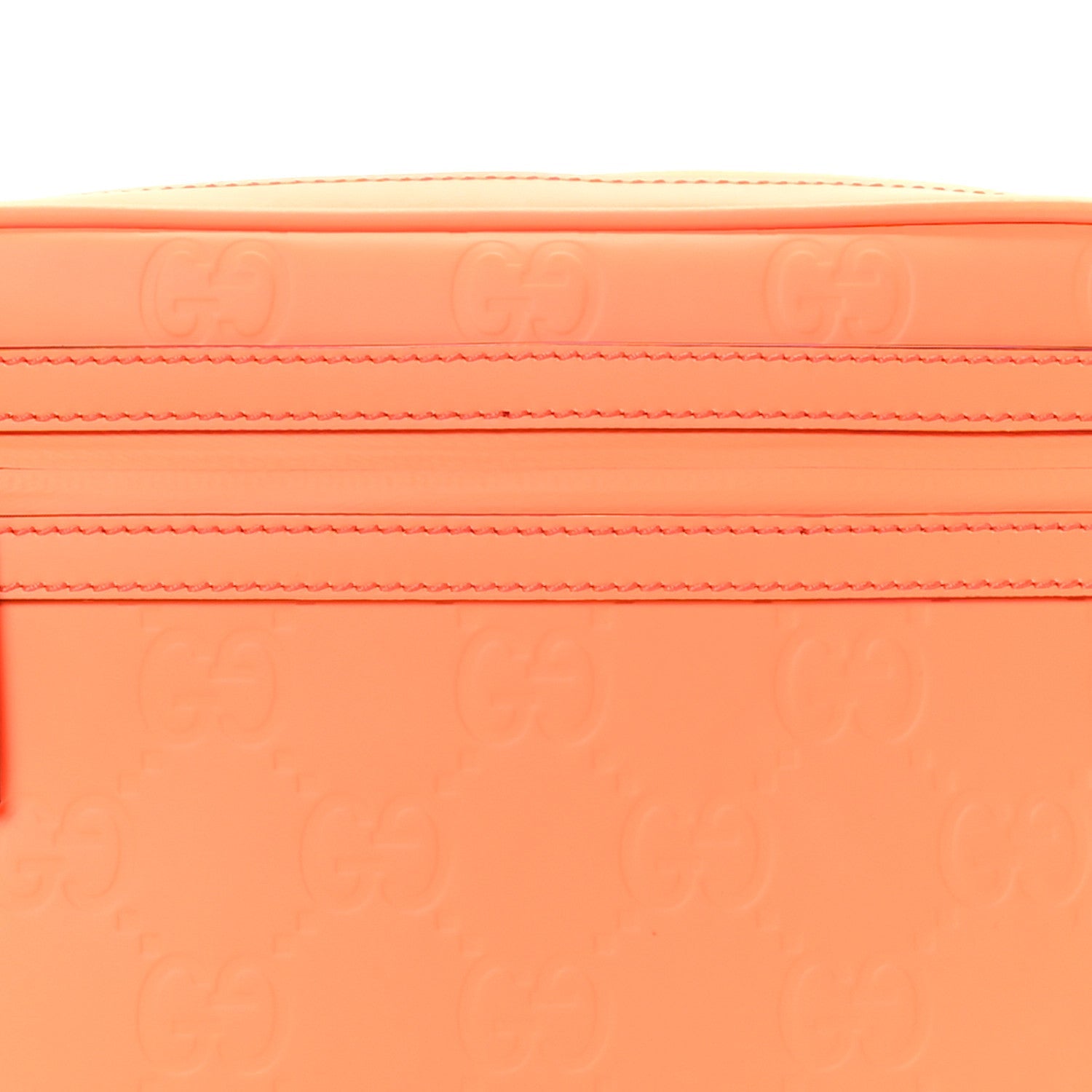 Rubber Effect Monogram GG Belt Bag New Orange Fluo