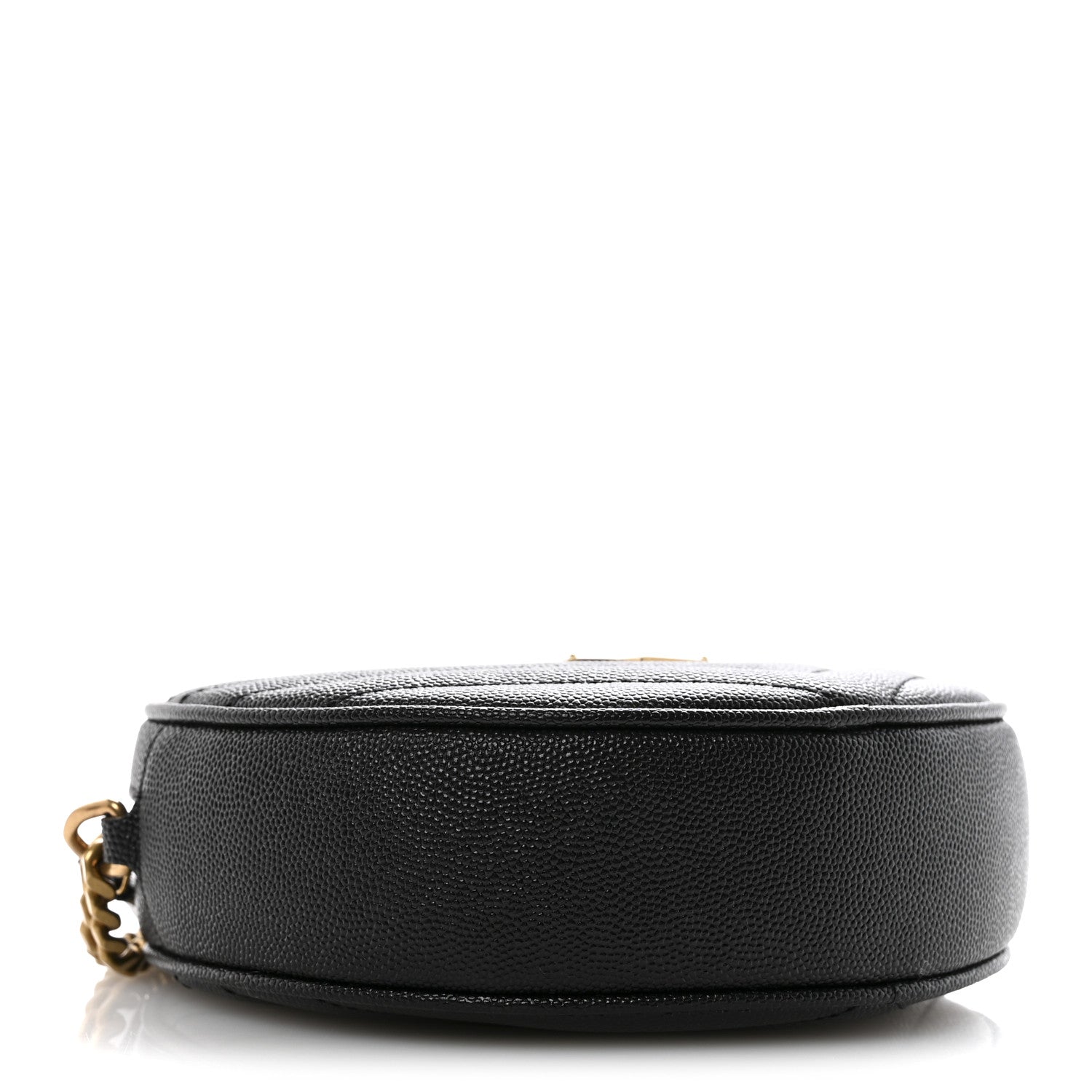 Grain De Poudre Matelasse Chevron Quilted Round Vinyle Camera Bag Black