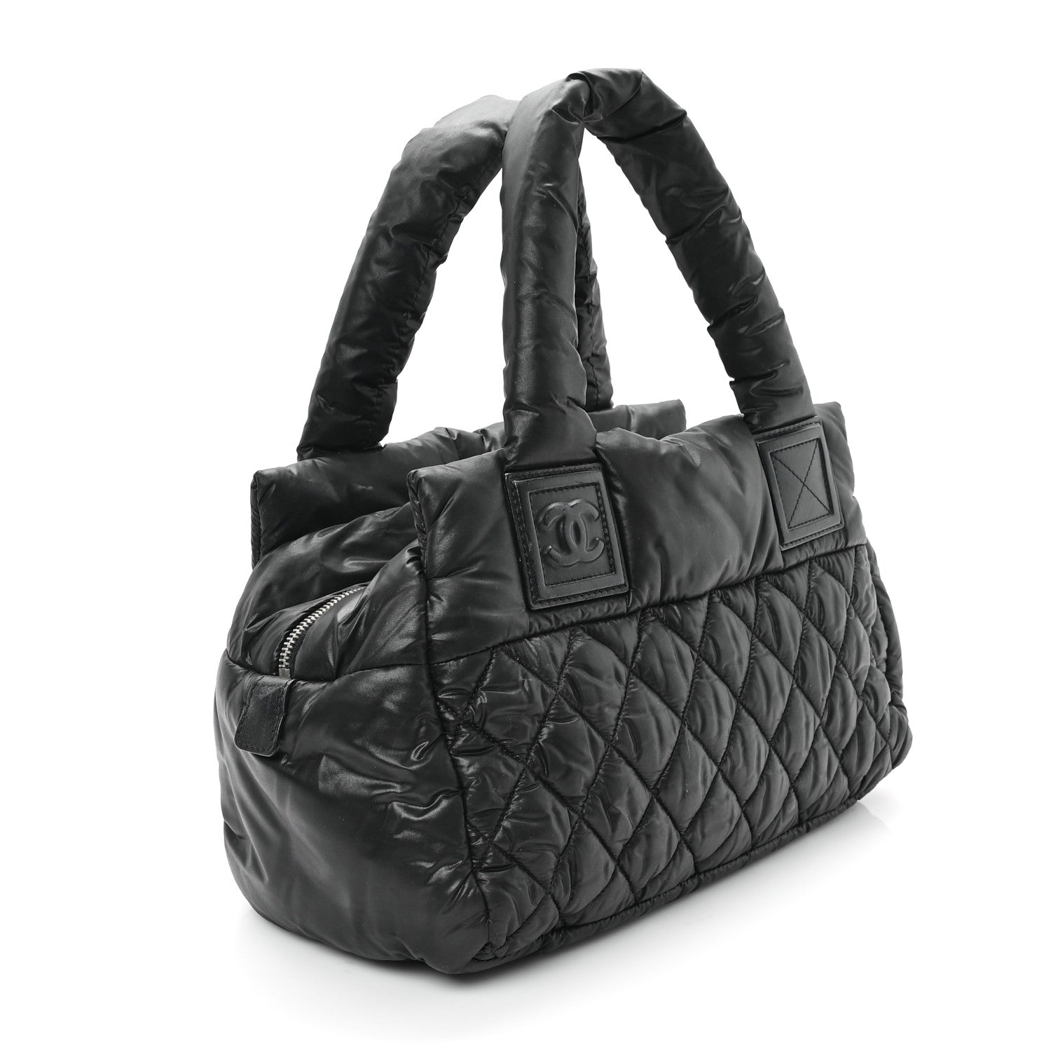 Nylon Coco Cocoon Zipped Tote Black