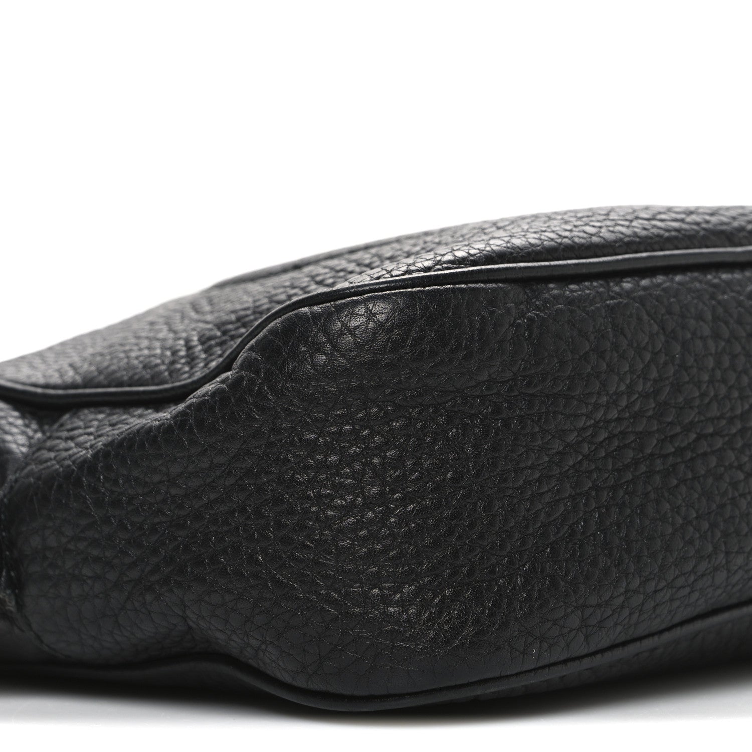 Pebbled Calfskin Small Soho Disco Bag Black