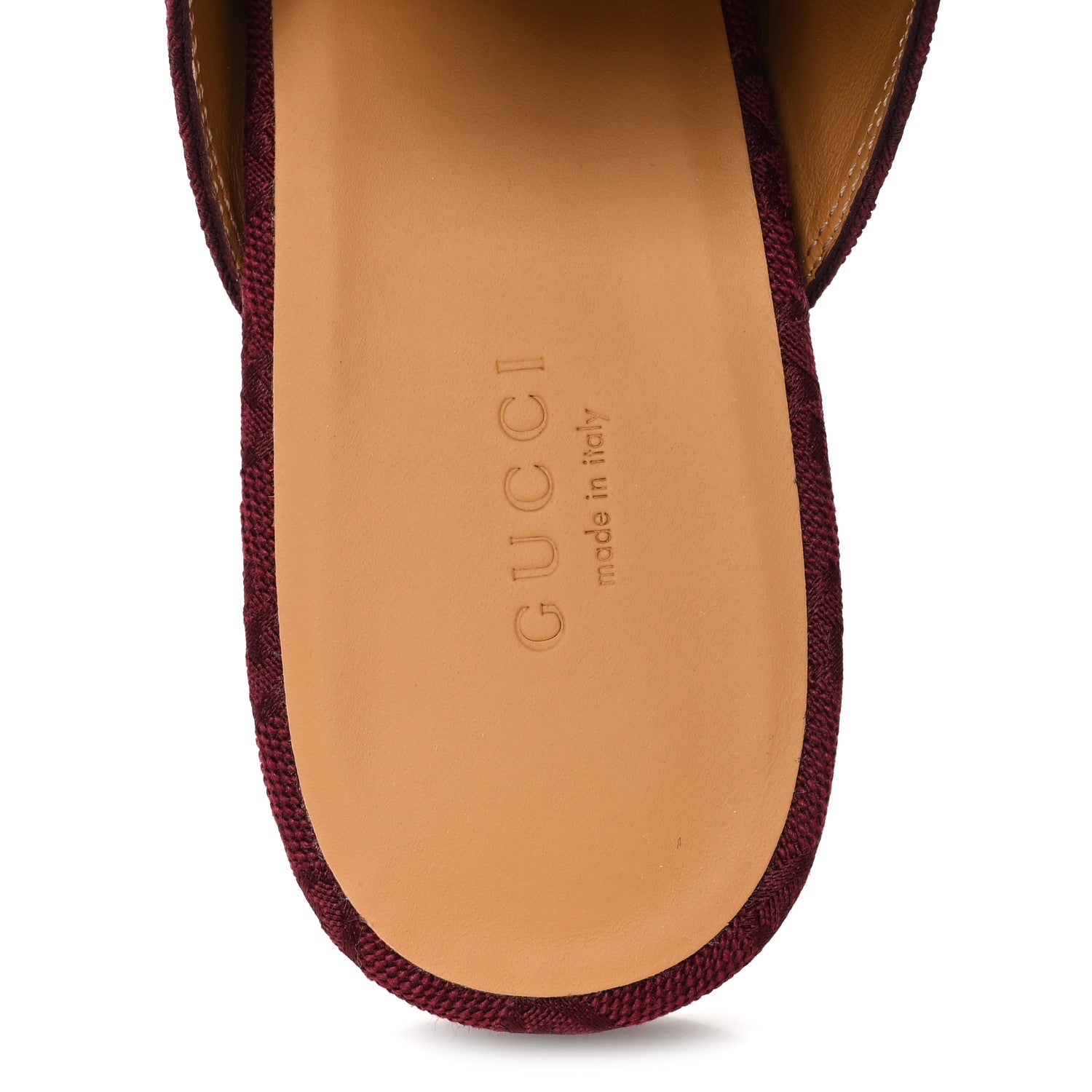New Canvas GG Monogram Malaga Kid Womens Princetown Slippers 40 Rosso Ancora