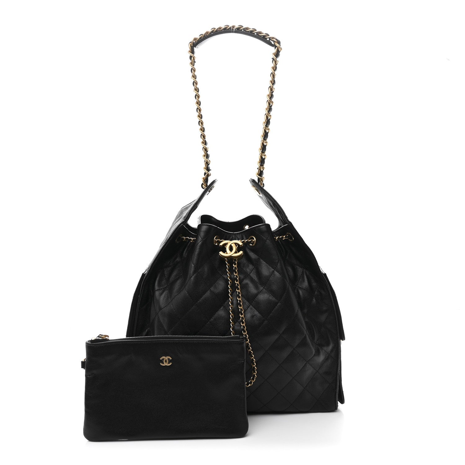 Caviar Quilted Medium Chanel 25 Handbag Black