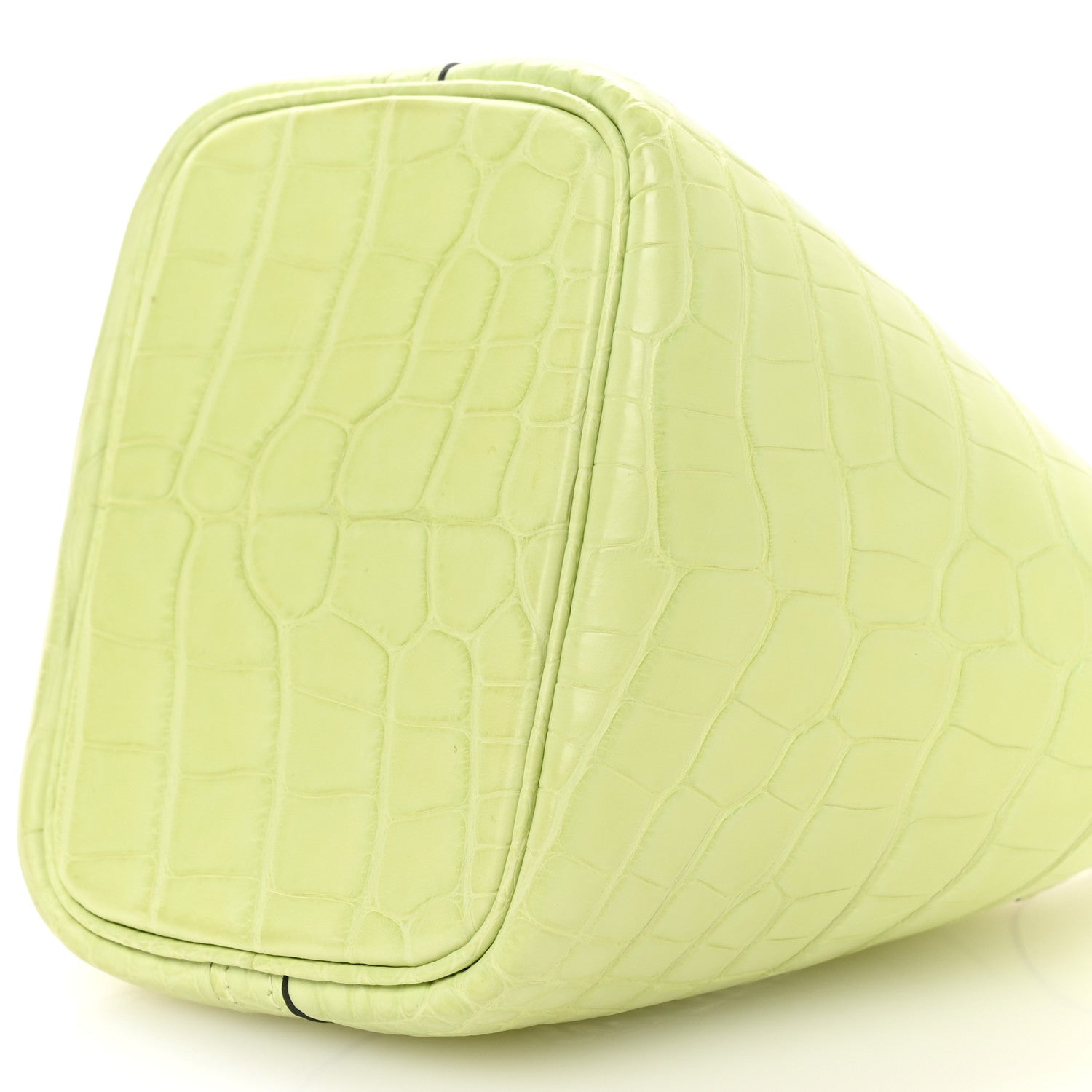Matte Alligator Micro Picotin Lock Jaune Bourgeon
