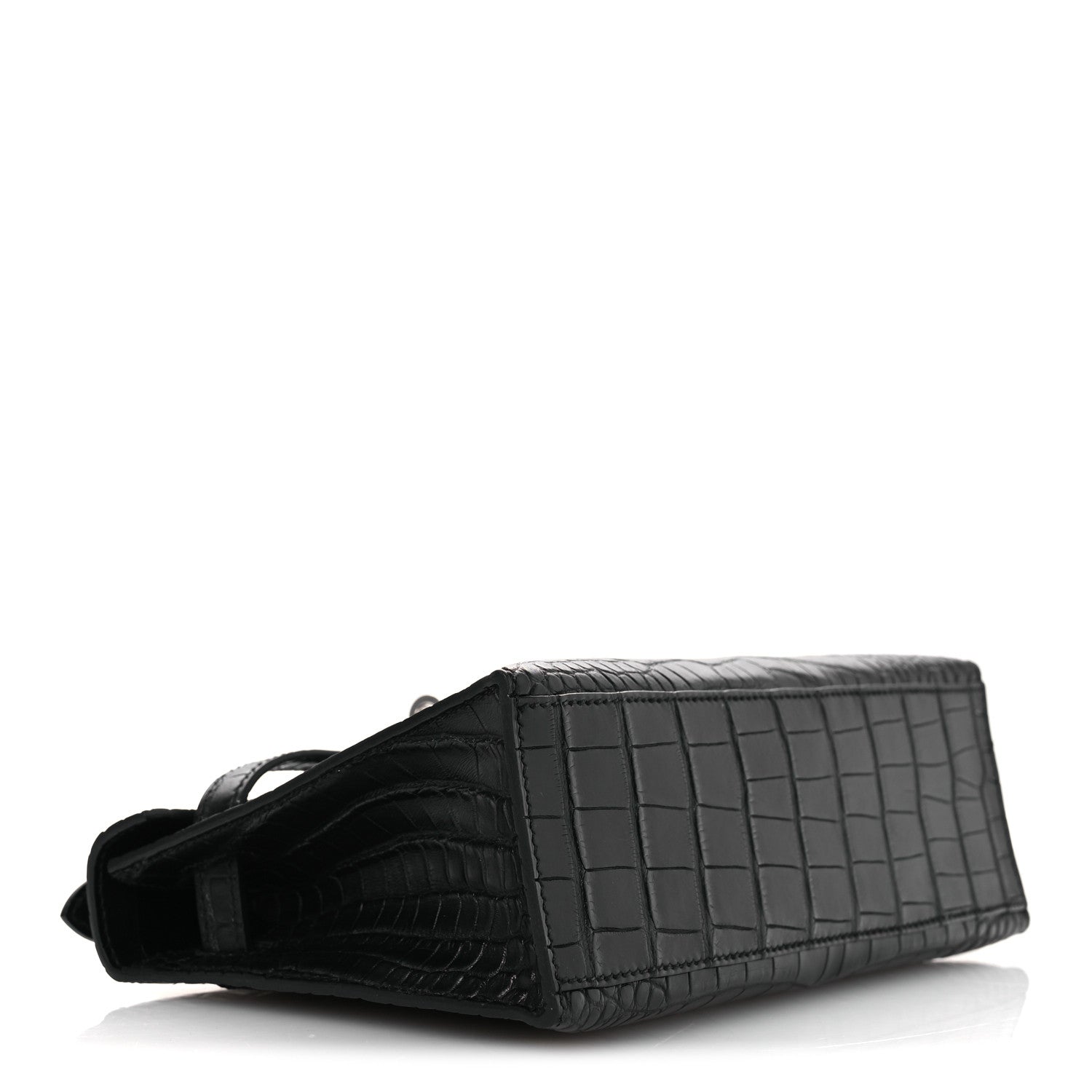 Matte Alligator Kelly Pochette Black