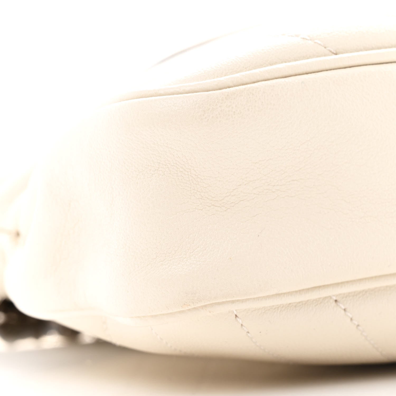 Sakai Be Green Calfskin Diagonal Stitched Small Blondie Tote Mystic White