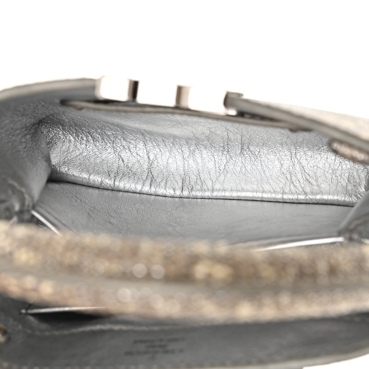 Lizard Mini Capucines Argento