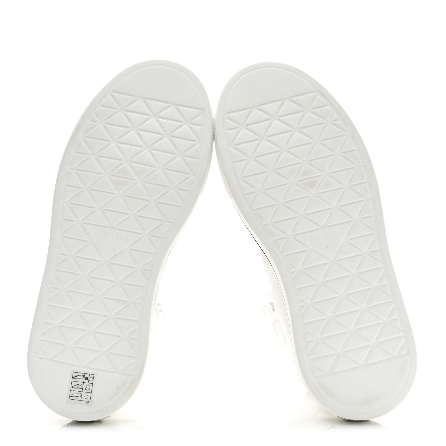 Re-Nylon Gabardine Spazzolato Macro Quilted Triangle Logo High Top 45mm Sneakers 38.5 White