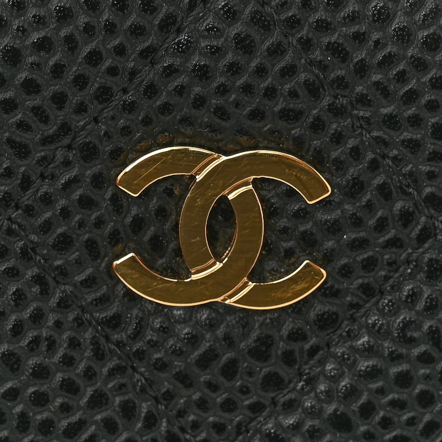 Caviar Quilted Card Holder Black