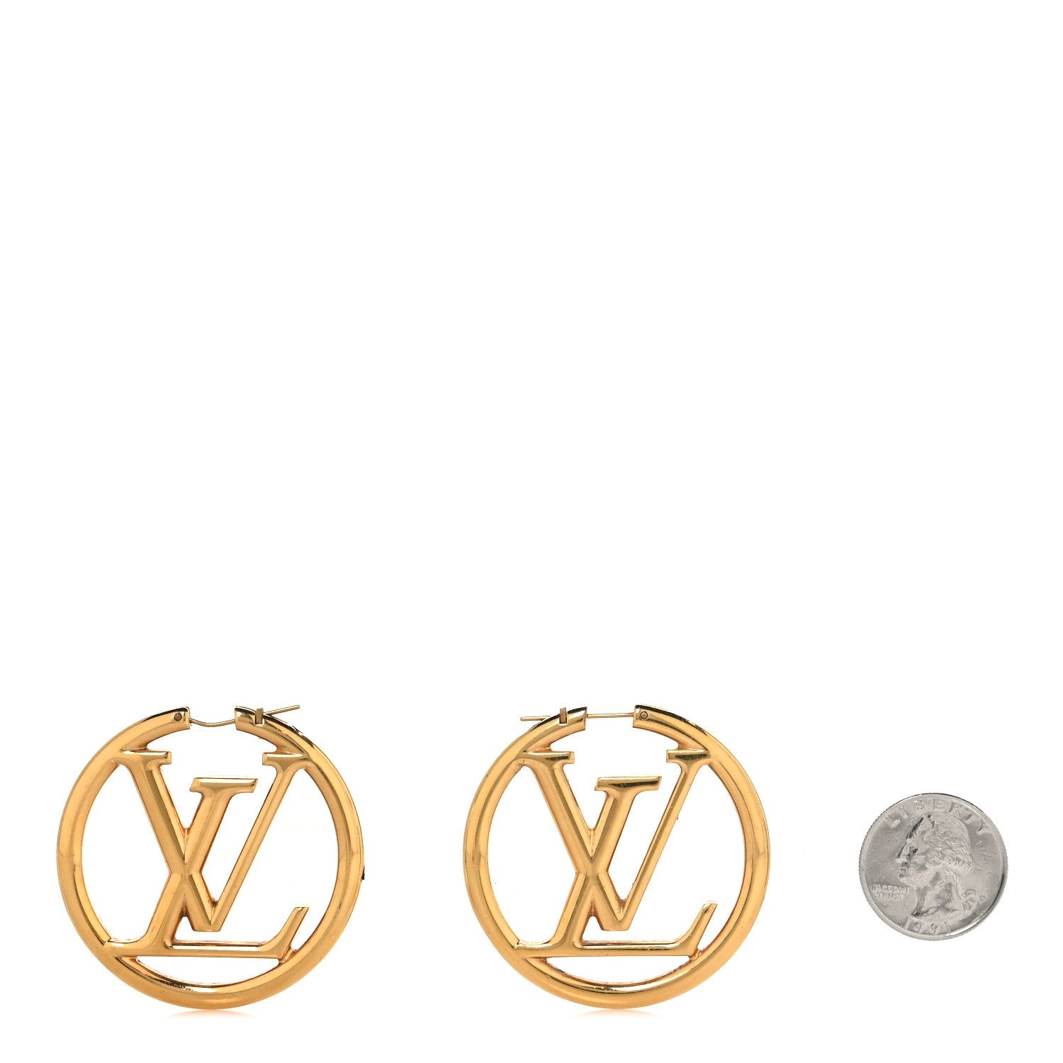Metal Louise Hoop Earrings Gold