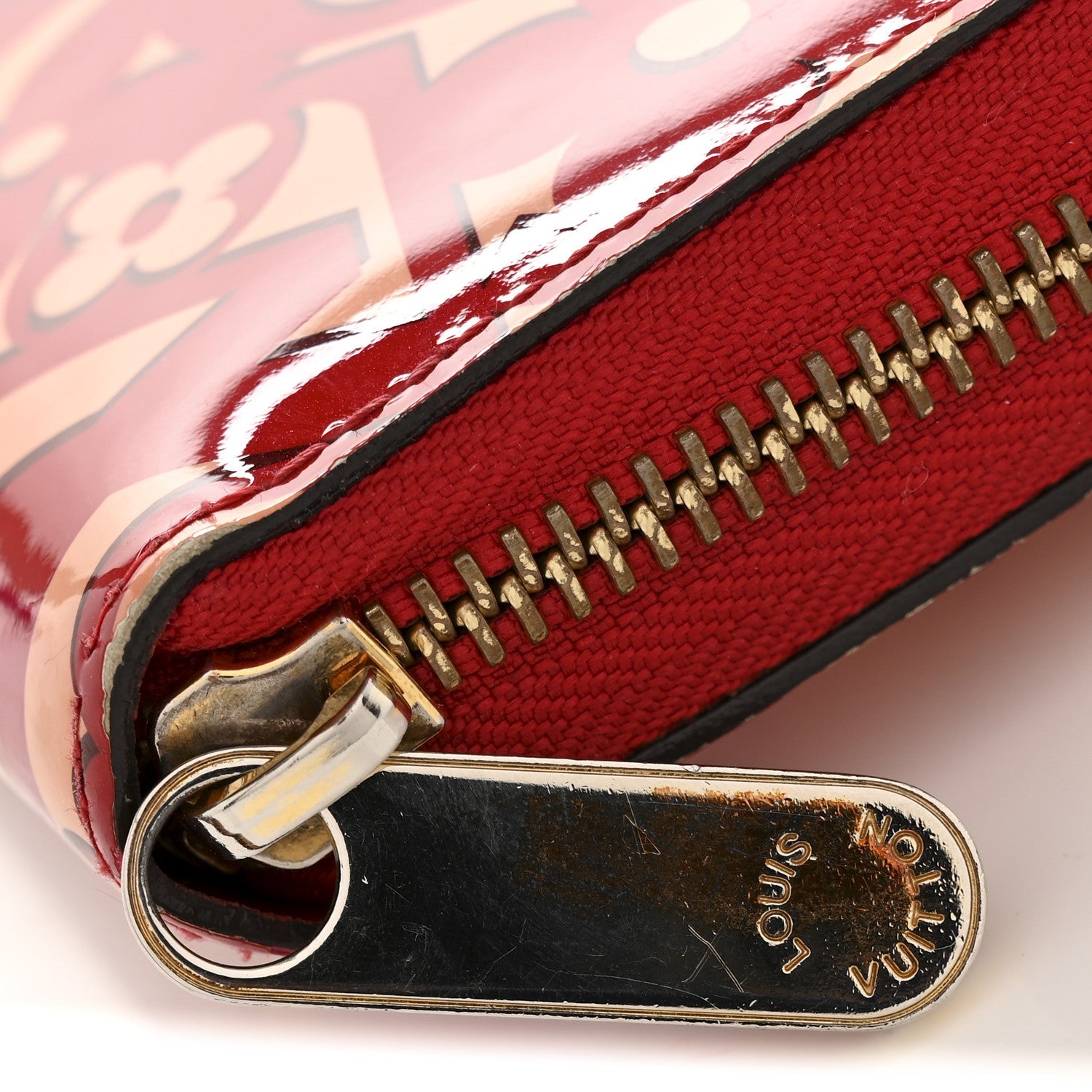 Patent Sweet Monogram Zippy Wallet Pomme D'Amour