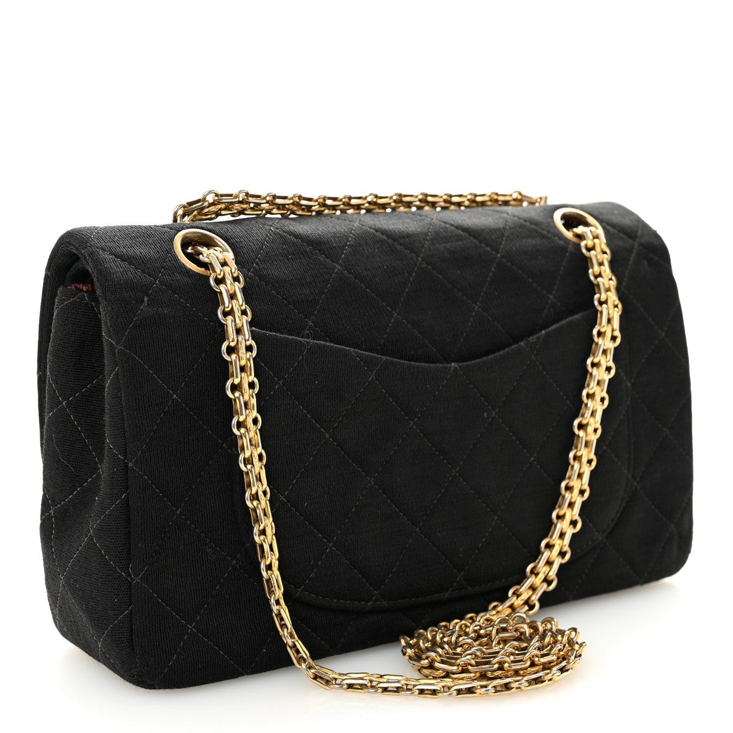 Jersey Quilted Small Double Flap Black