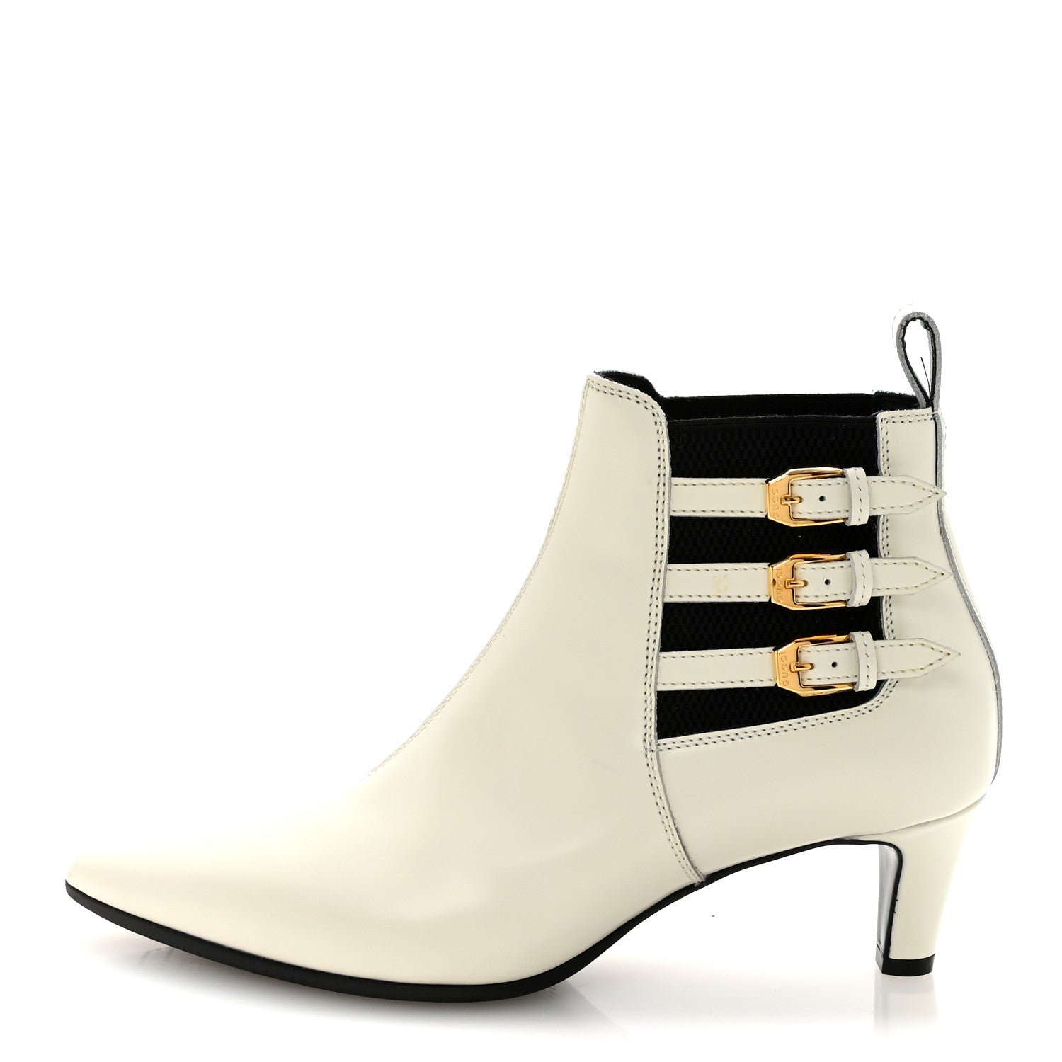 Cordovan Lux Ankle Booties 37.5 Dusty White Black