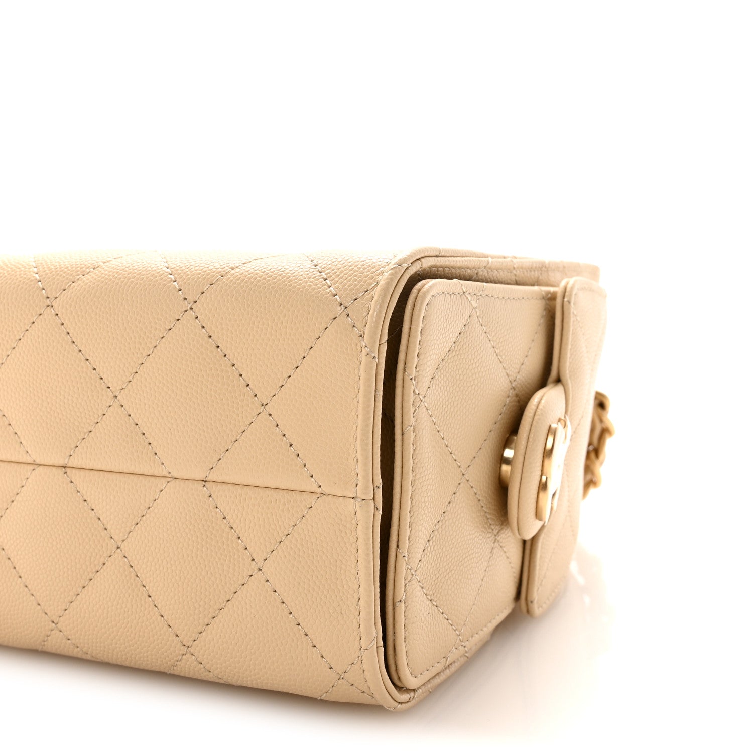 Caviar Quilted Mini Chanel 25 Handbag Beige