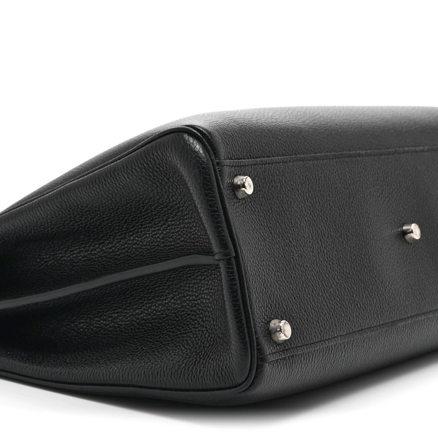 Grainy Calfskin Medium Zumi Top Handle Bag Black