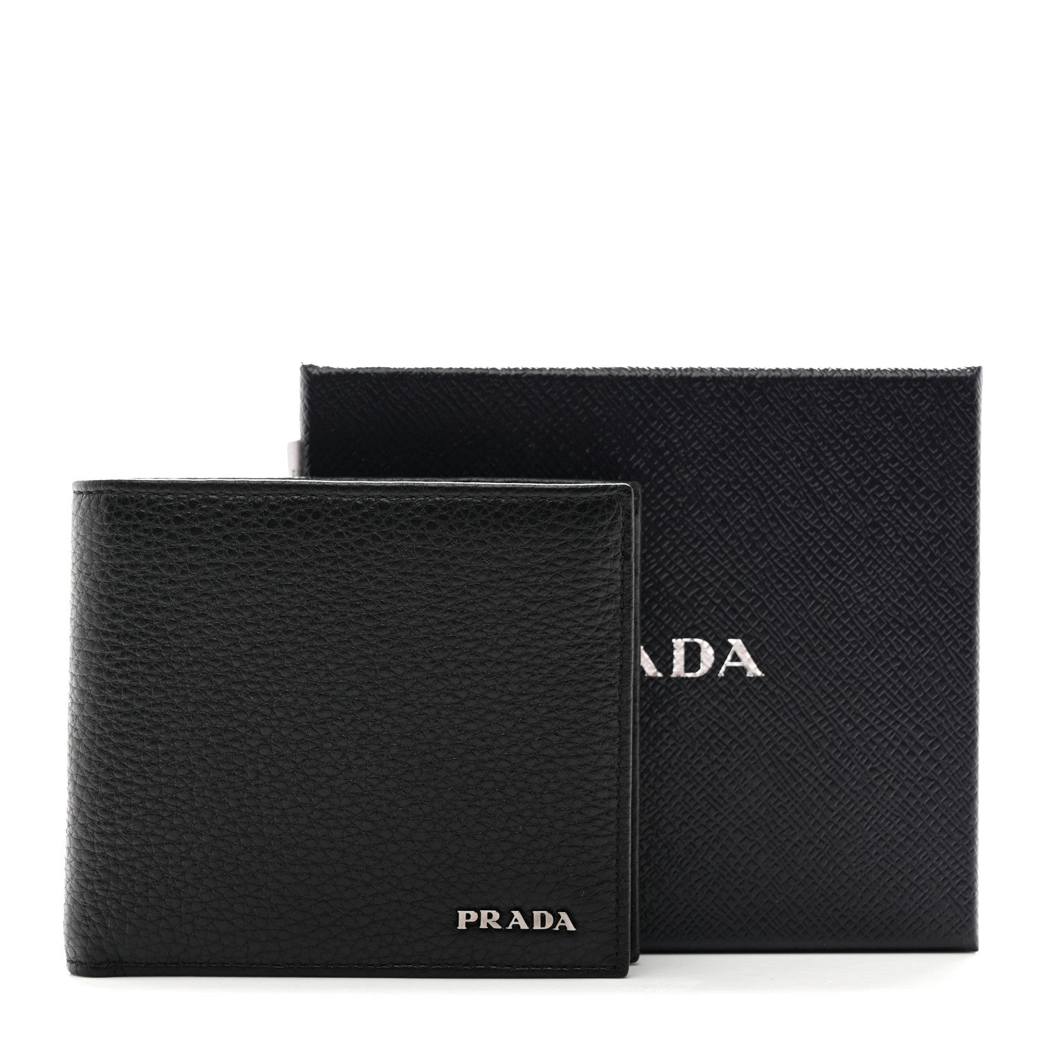 Vitello Grain Bi-Fold Wallet Black