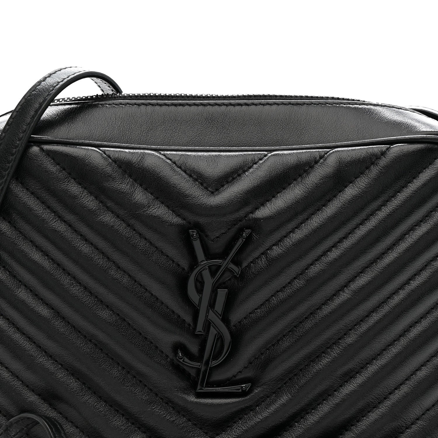 Calfskin Matelasse Monogram Monochrome Lou Camera Bag Black