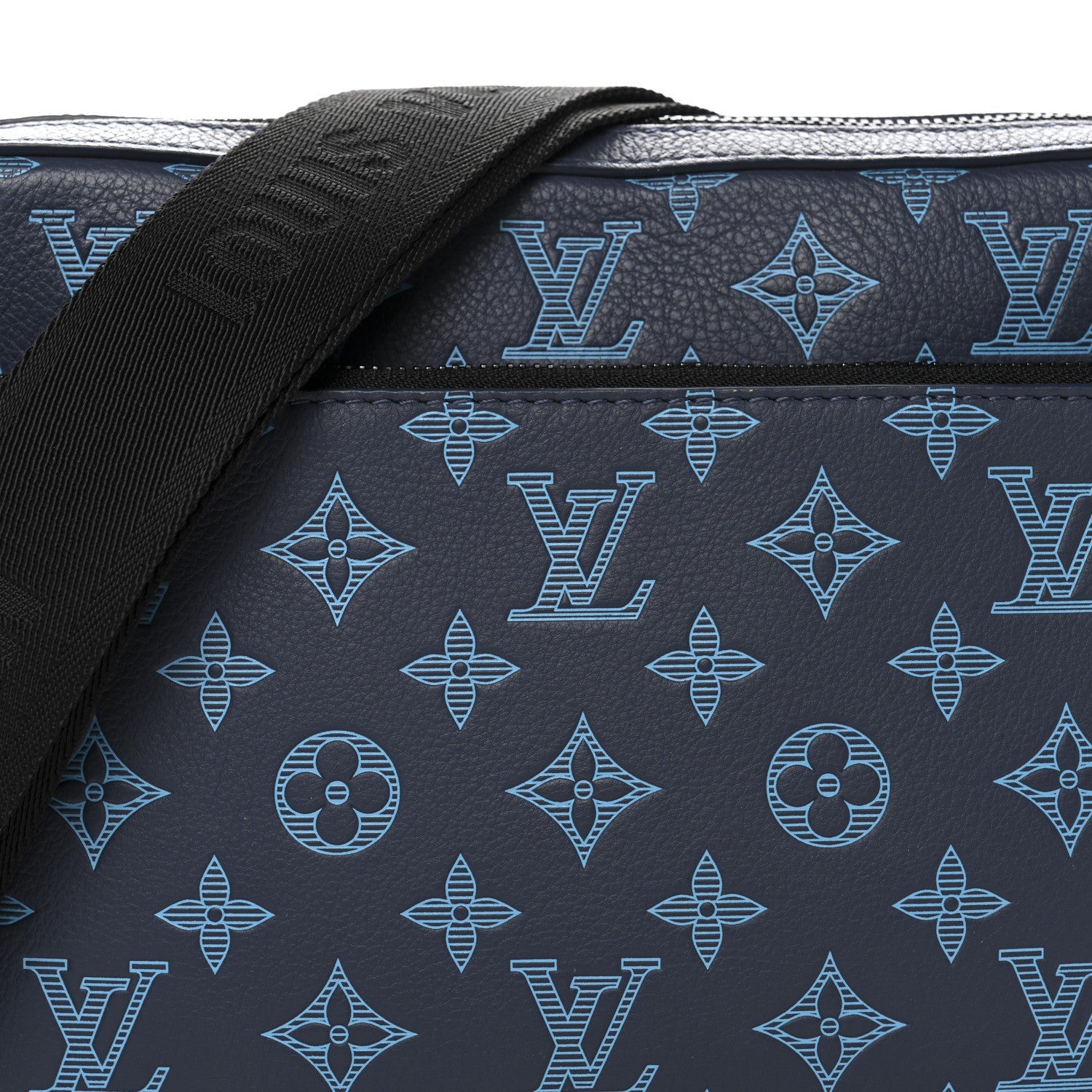 Calfskin Monogram Shadow Trio Messenger Navy River Blue