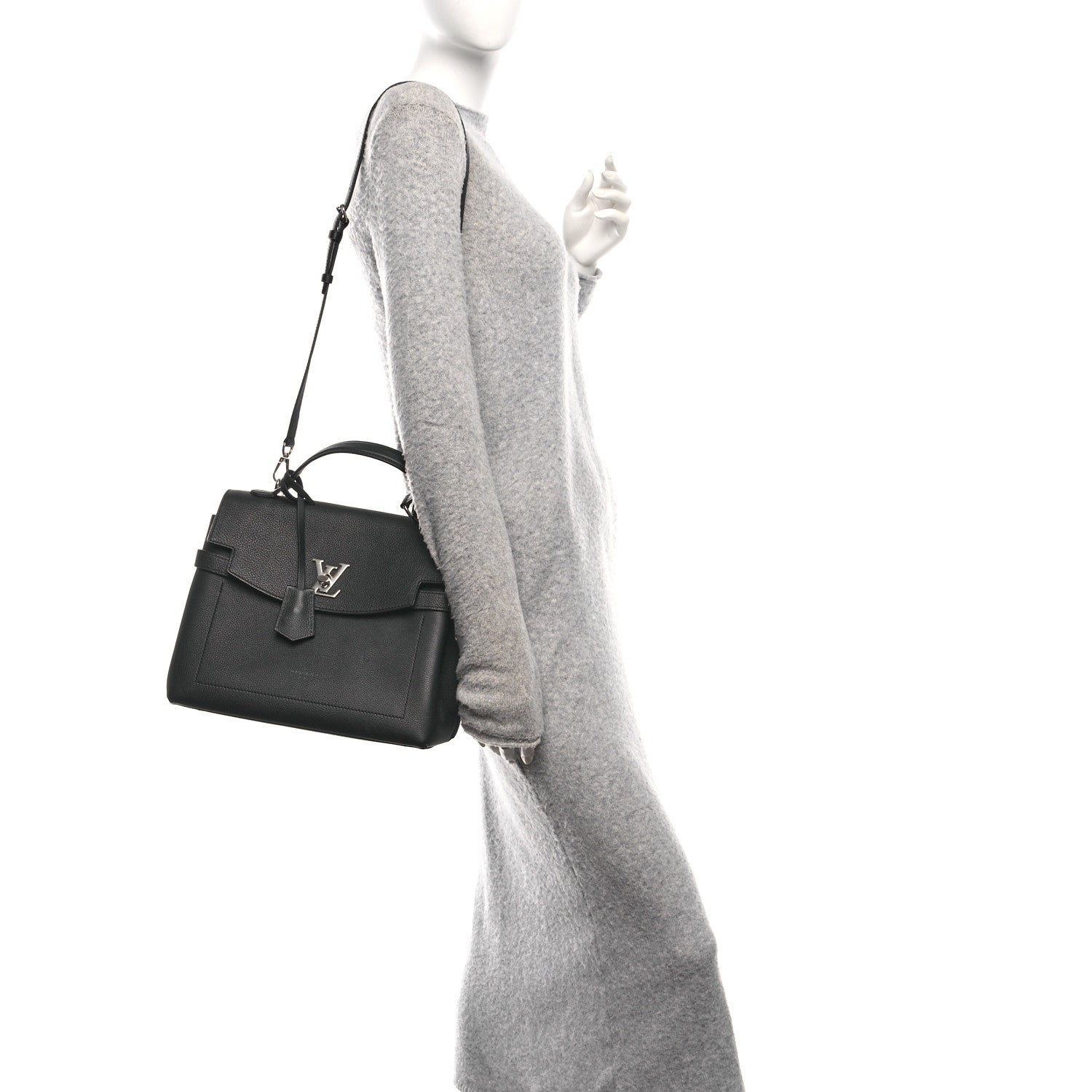 Soft Calfskin Lockme Ever MM Black
