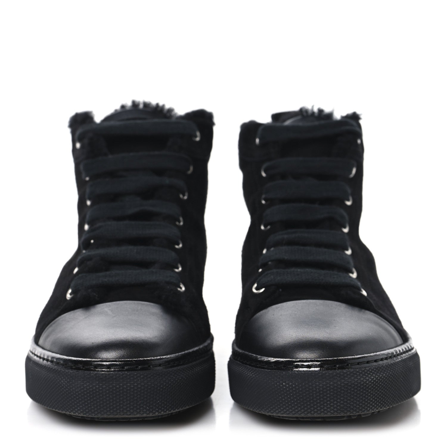 Suede Shearling Womens Jimmy High Top Sneakers 38 Black