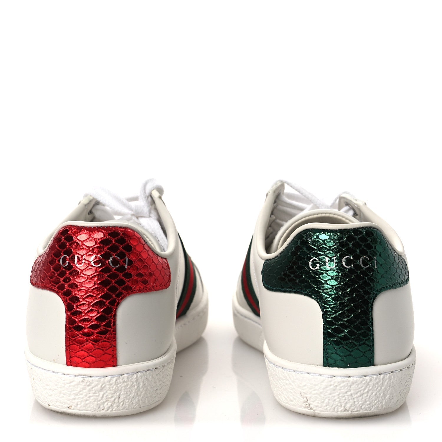 Calfskin Ayers Bee Embroidered Womens Ace Sneakers 35 White Green