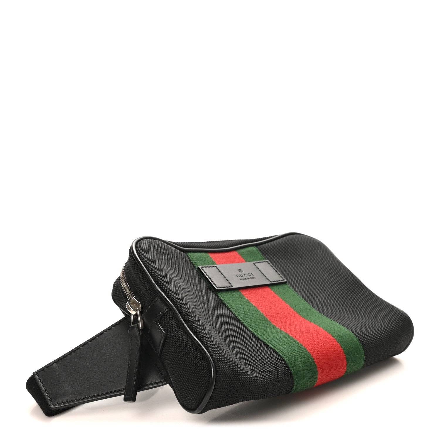 Canvas Web Slim Belt Bag Black