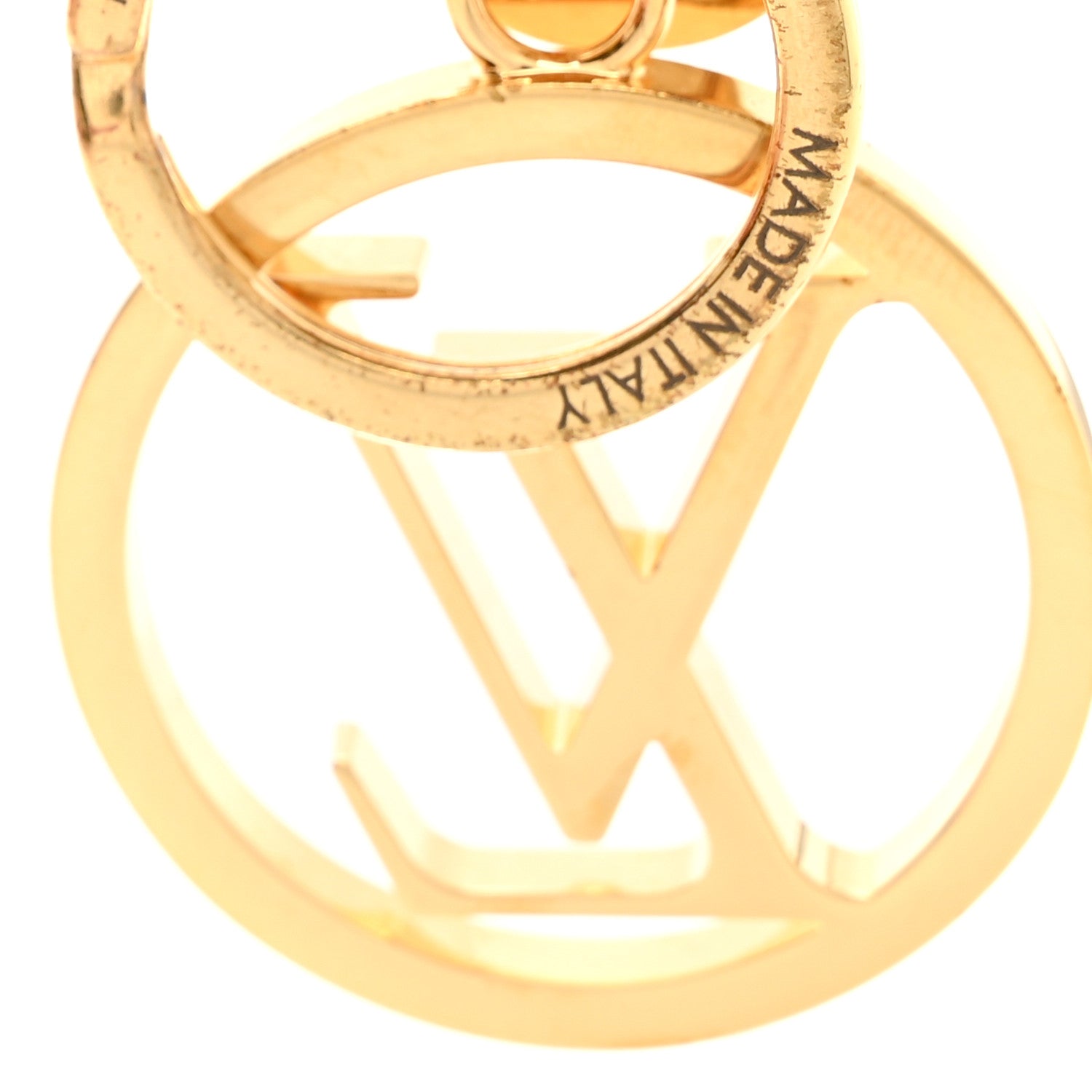 LV Circle Bag Charm Key Holder Gold