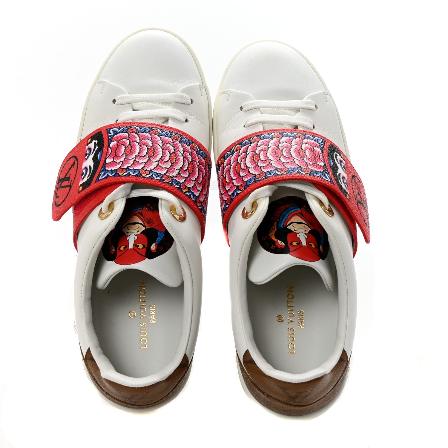 Calfskin Reverse Monogram Kabuki Low Top Sneakers 37 White
