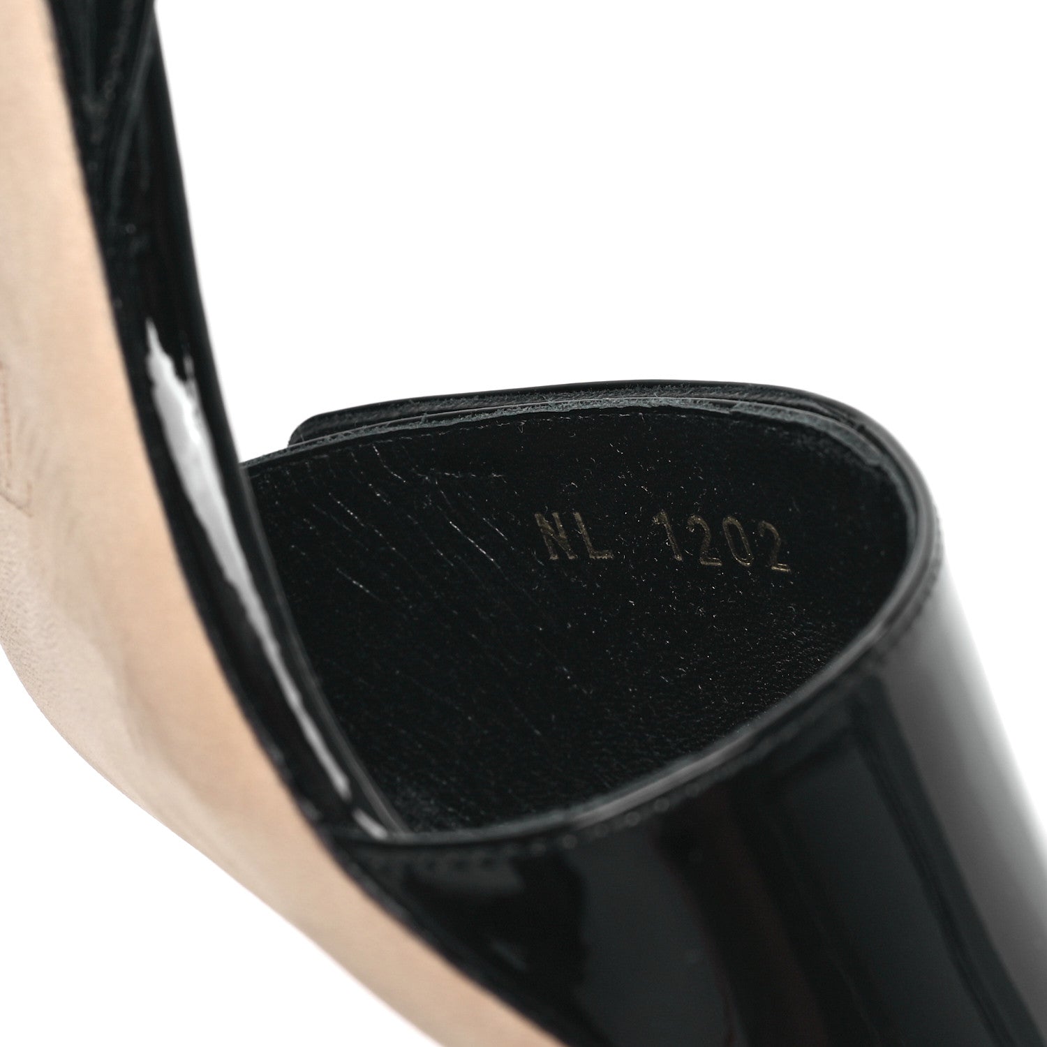 Patent Calfskin Shake Sandals 38 Black