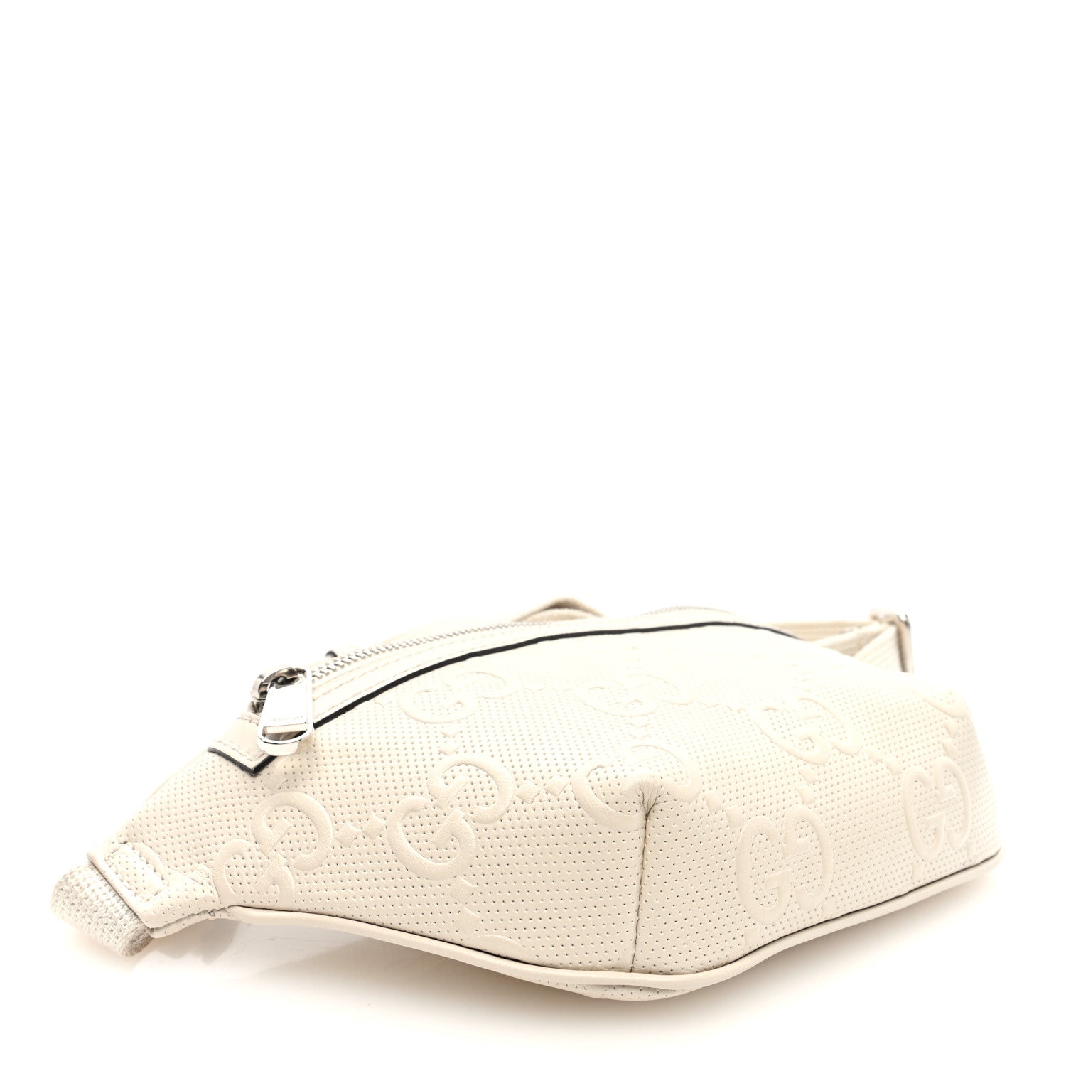 Calfskin GG Tennis Embossed Belt Bag Mystic White