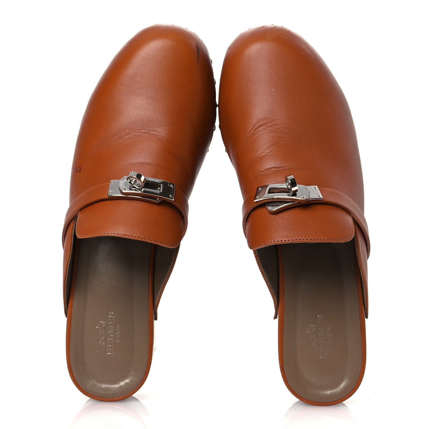 Heritage Calfskin Carlotta Mules 39 Naturel