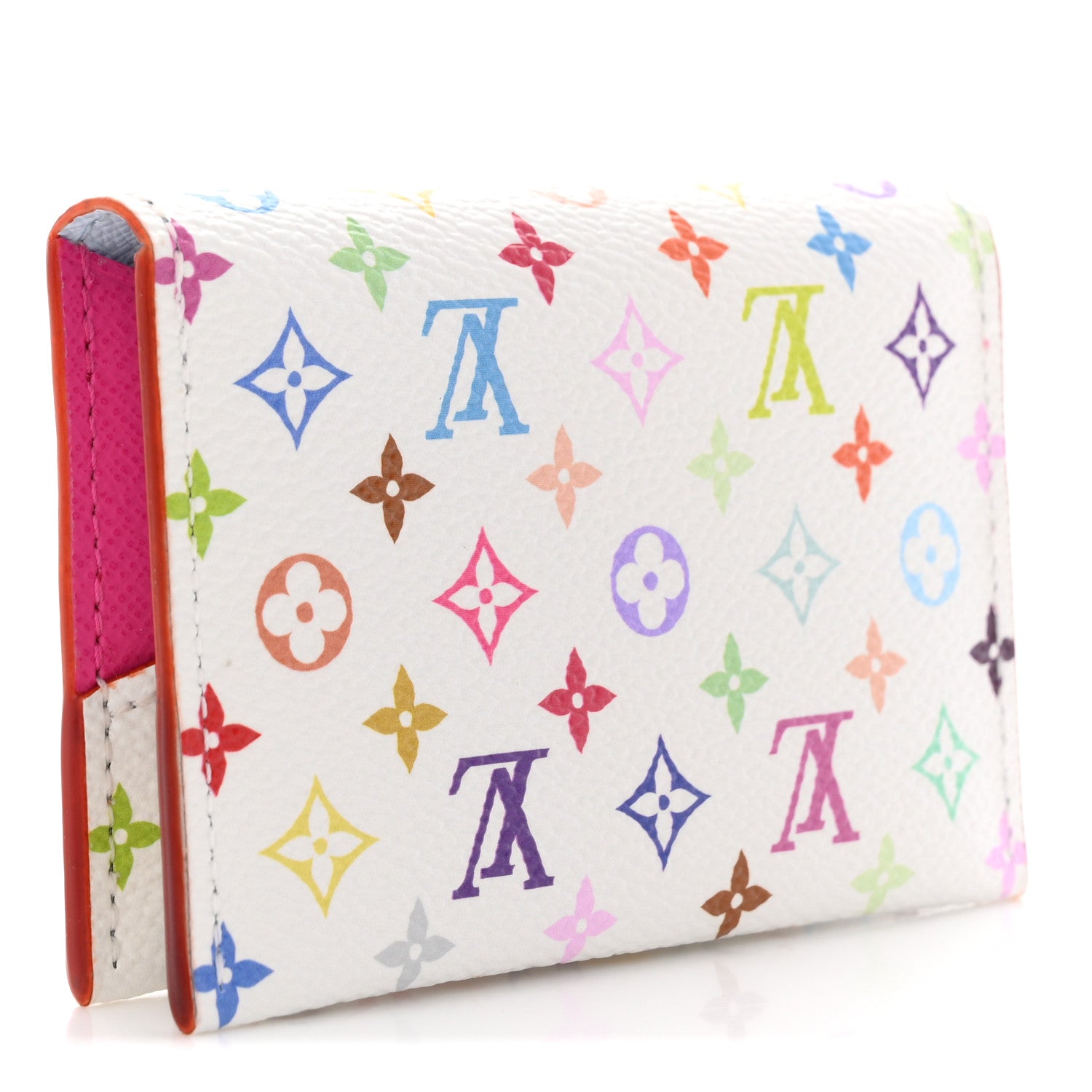 LV X TM Monogram Multicolor Slim Card Holder White