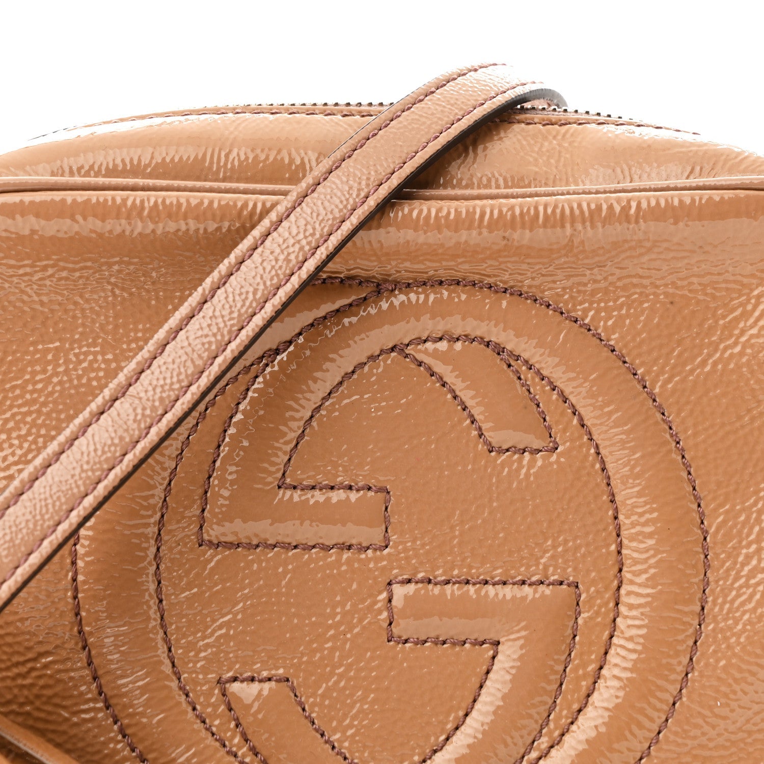 Vernice Naplack Small Soho Disco Bag Dark Cipria