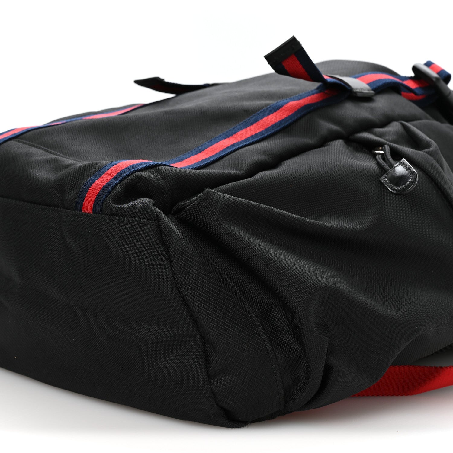 Techno Canvas Web Double Buckle Backpack Black