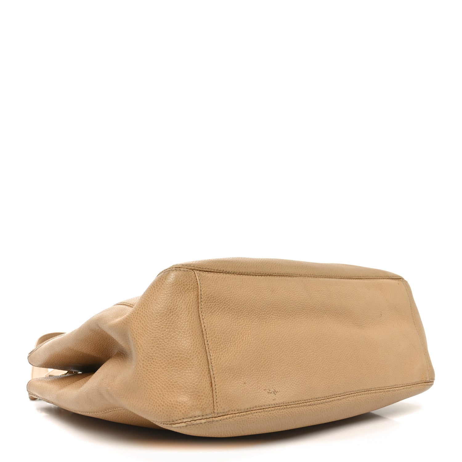 Caviar Turnlock Tote Beige