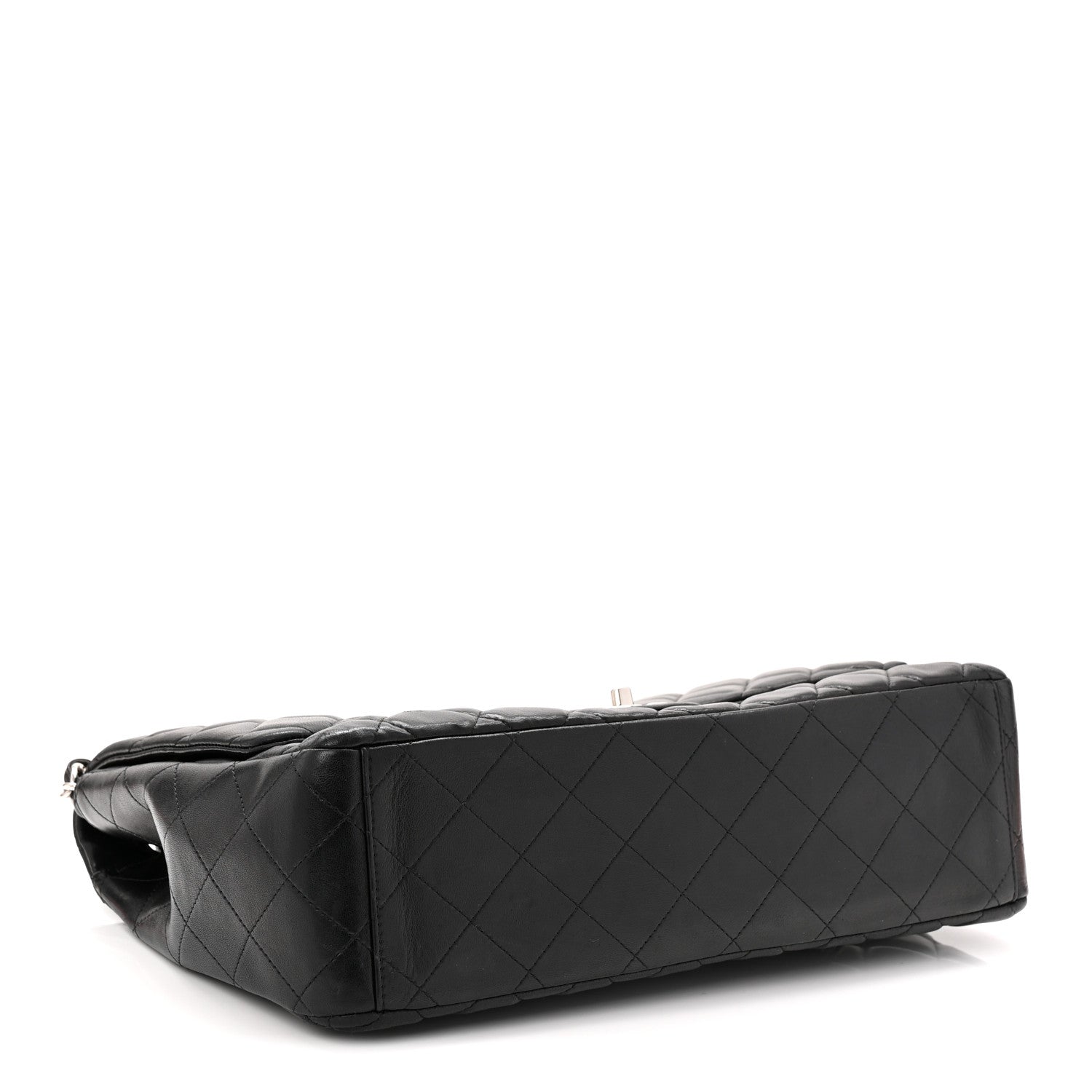 Lambskin Quilted Maxi Single Flap Black
