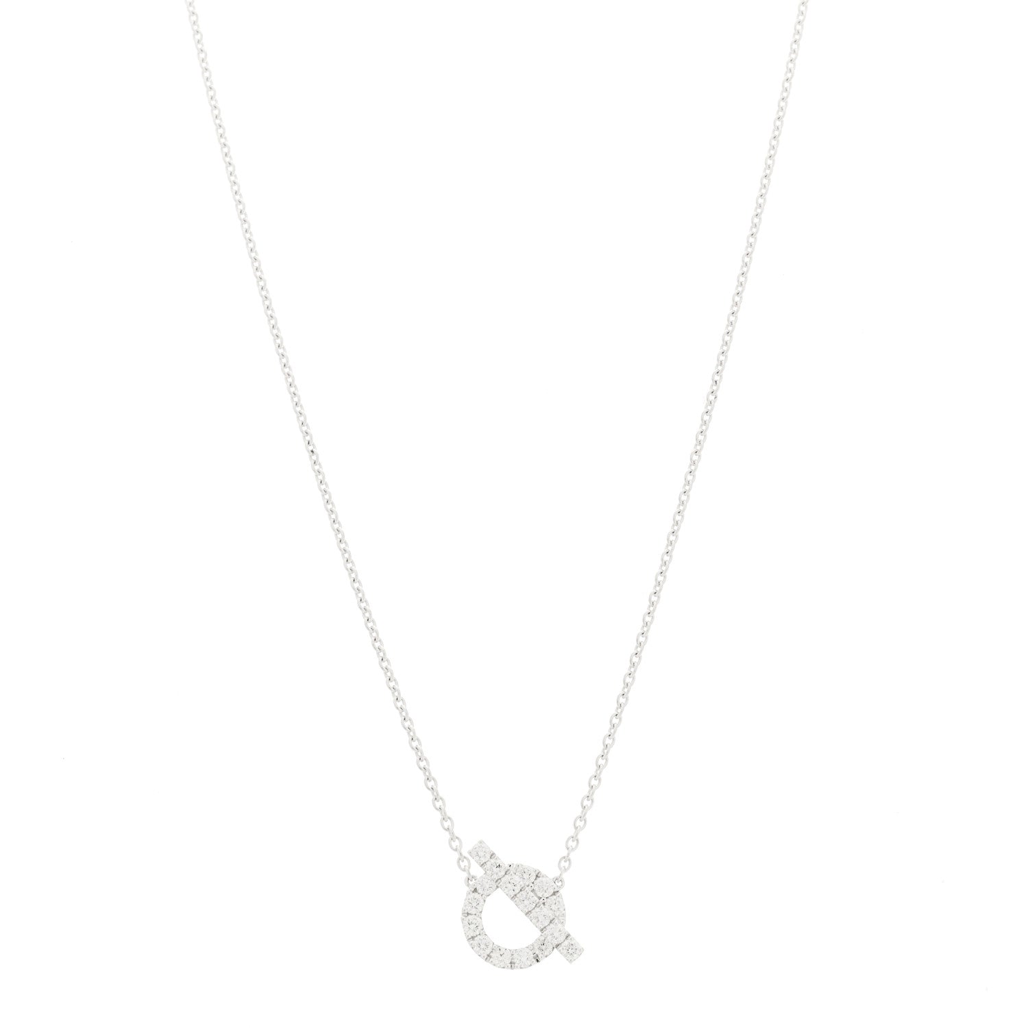 18K White Gold Diamond Finesse Pendant Necklace