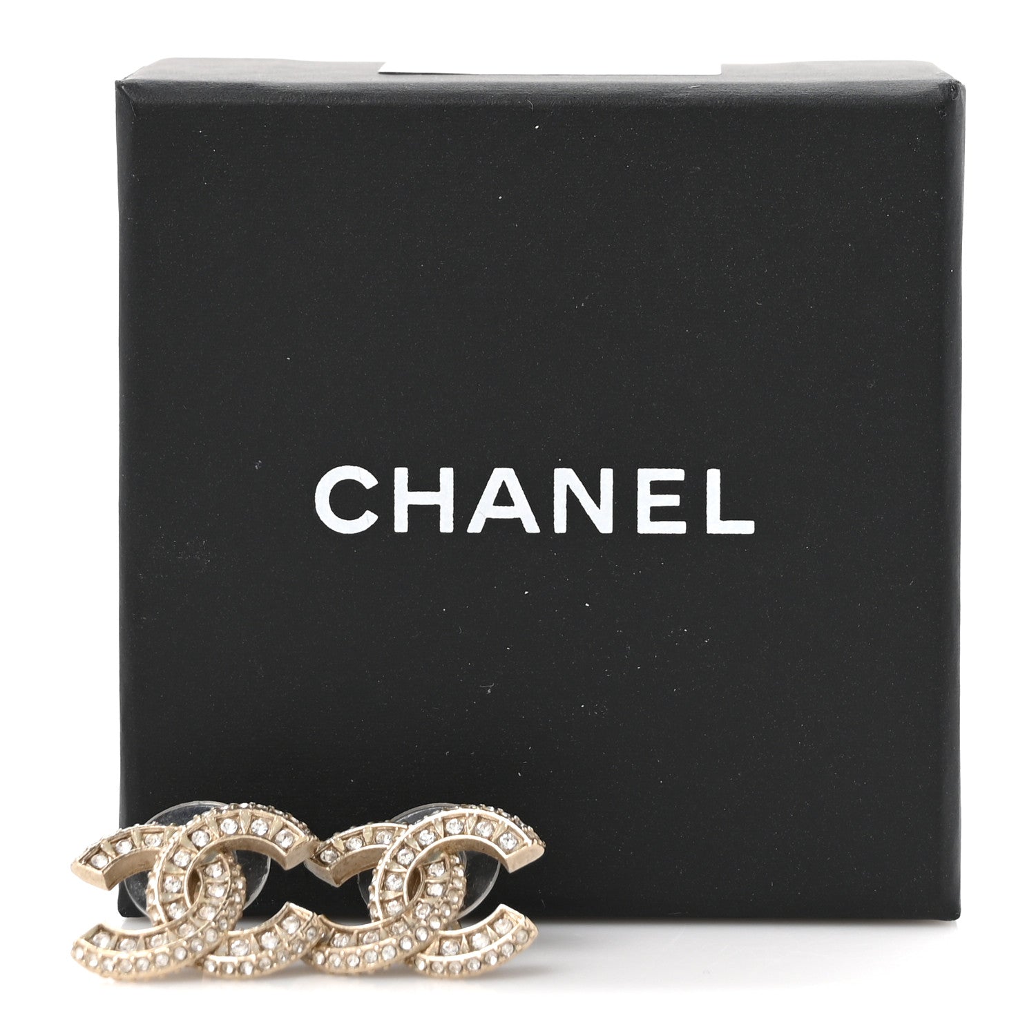 Crystal Timeless CC Earrings Light Gold