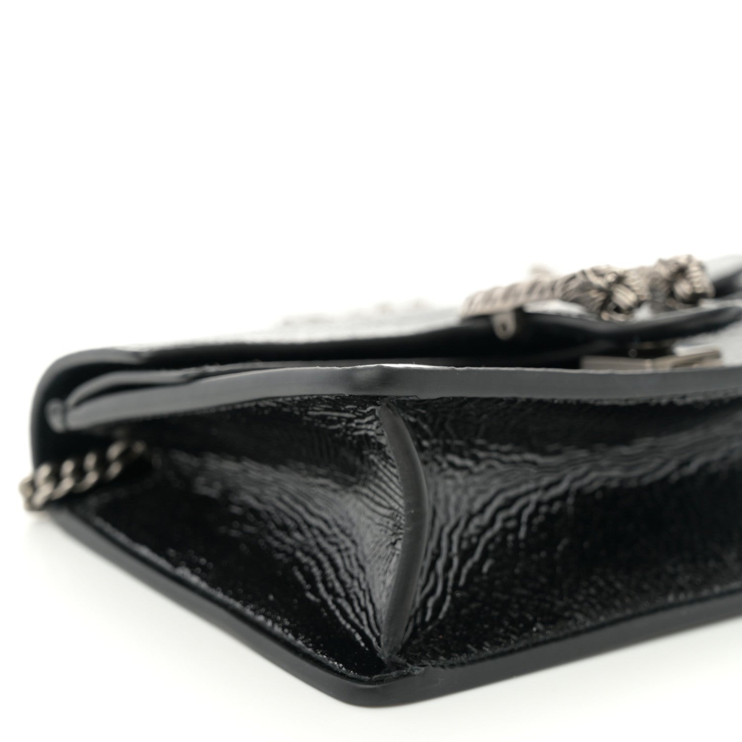 Crinkled Patent Mini Dionysus Shoulder Bag Black