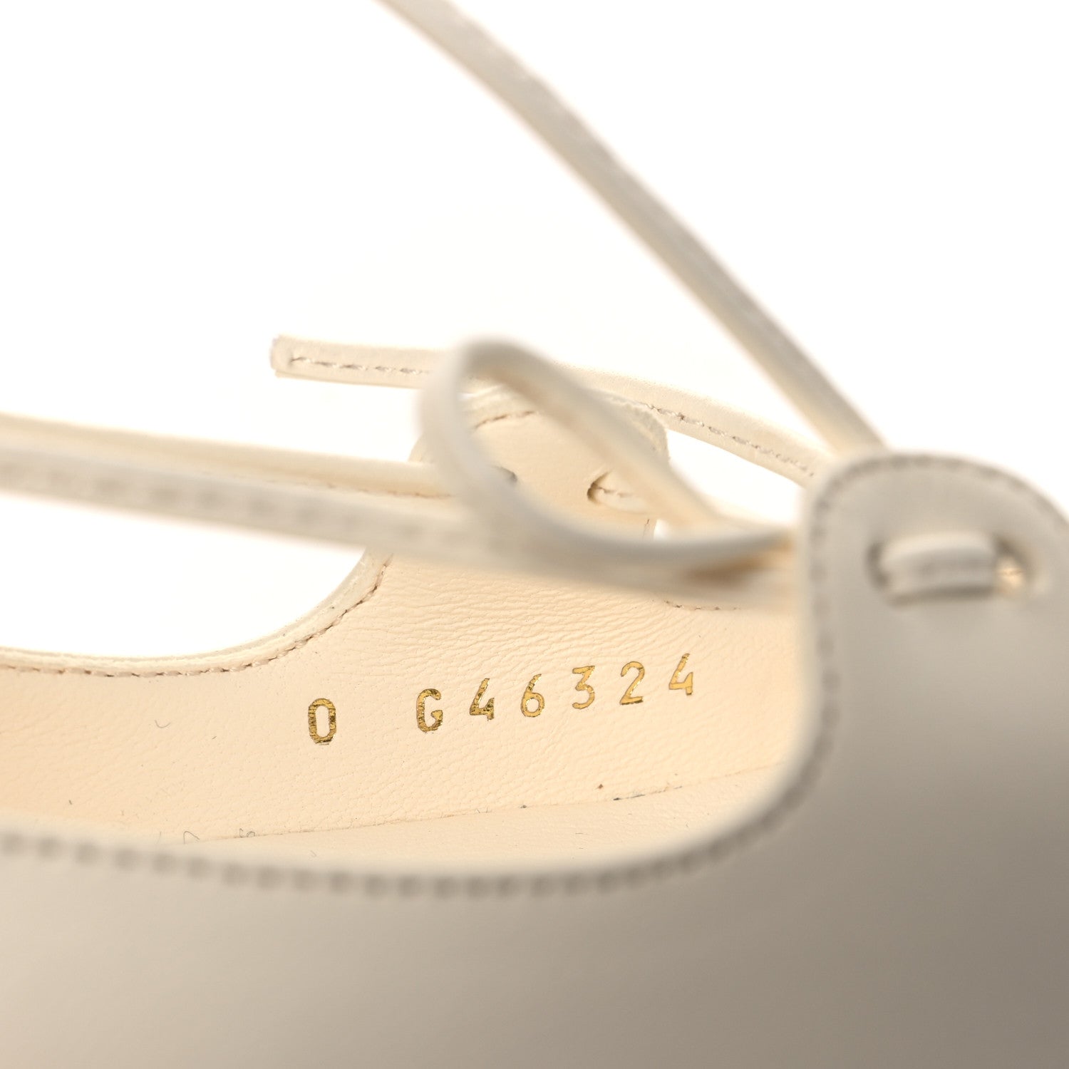 Lambskin Grosgrain Mary Jane Flats 38.5 Ivory Black