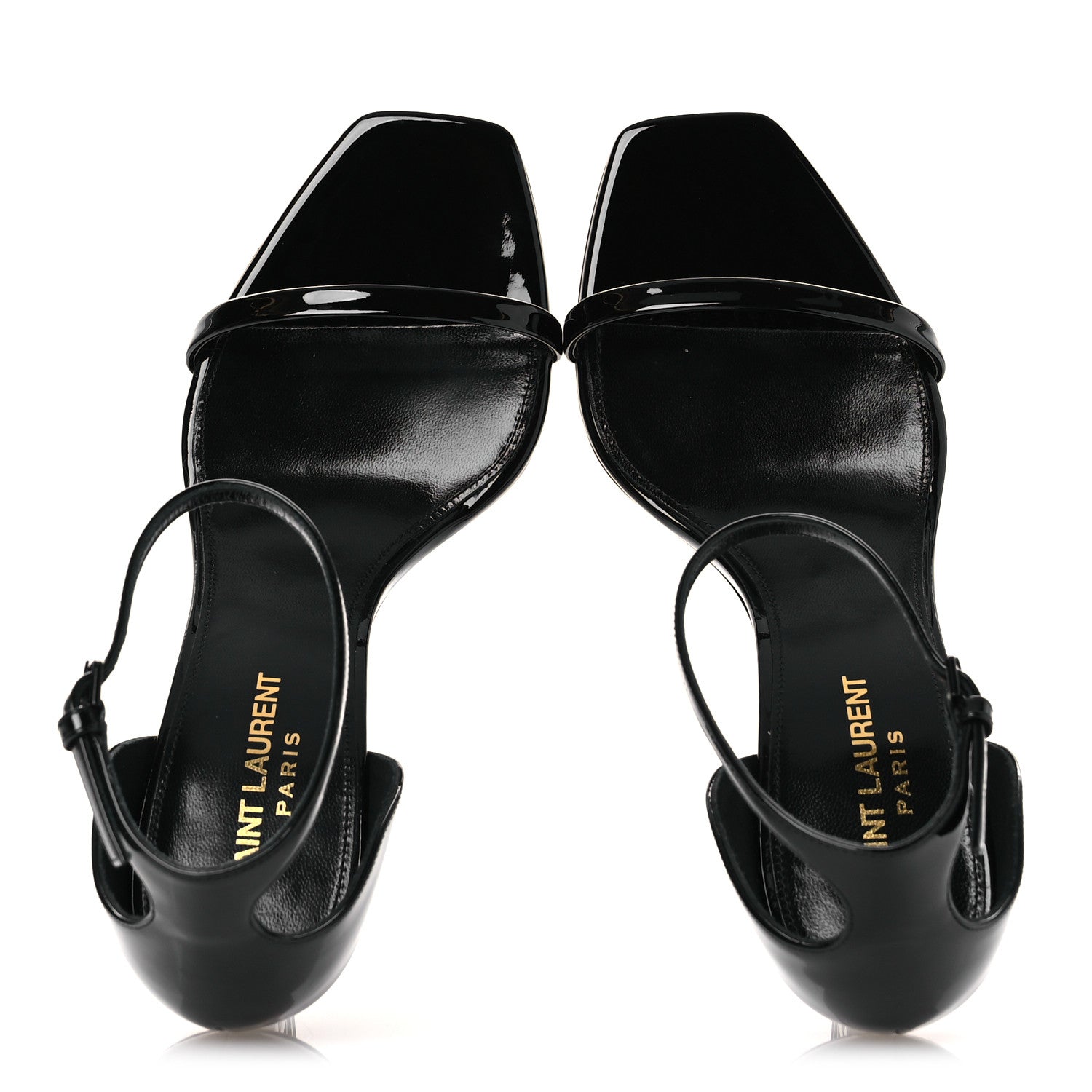 Patent Calfskin Opyum 85 Sandals 37.5 Black