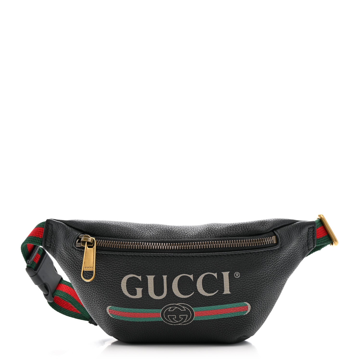 Grained Calfskin Small Logo Belt Bag Black